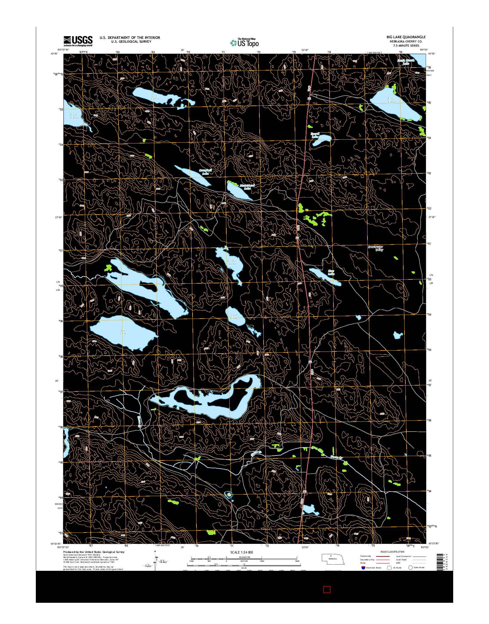 USGS US TOPO 7.5-MINUTE MAP FOR BIG LAKE, NE 2014