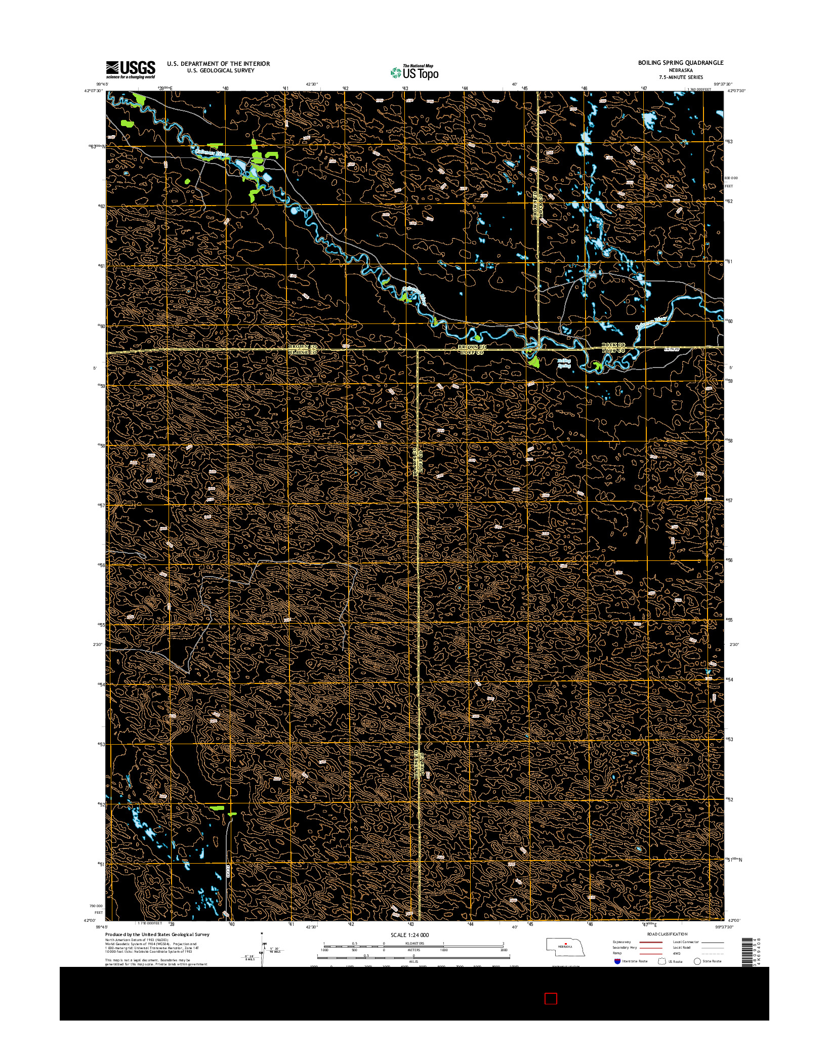 USGS US TOPO 7.5-MINUTE MAP FOR BOILING SPRING, NE 2014