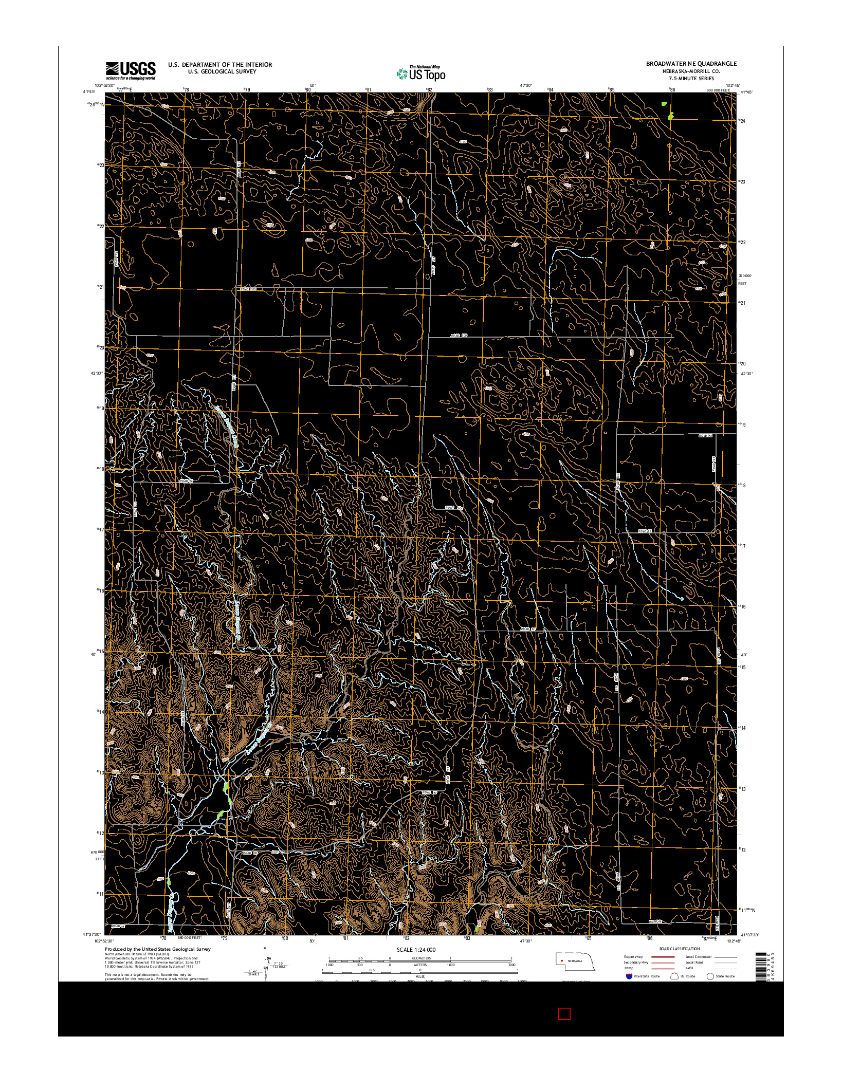 USGS US TOPO 7.5-MINUTE MAP FOR BROADWATER NE, NE 2014