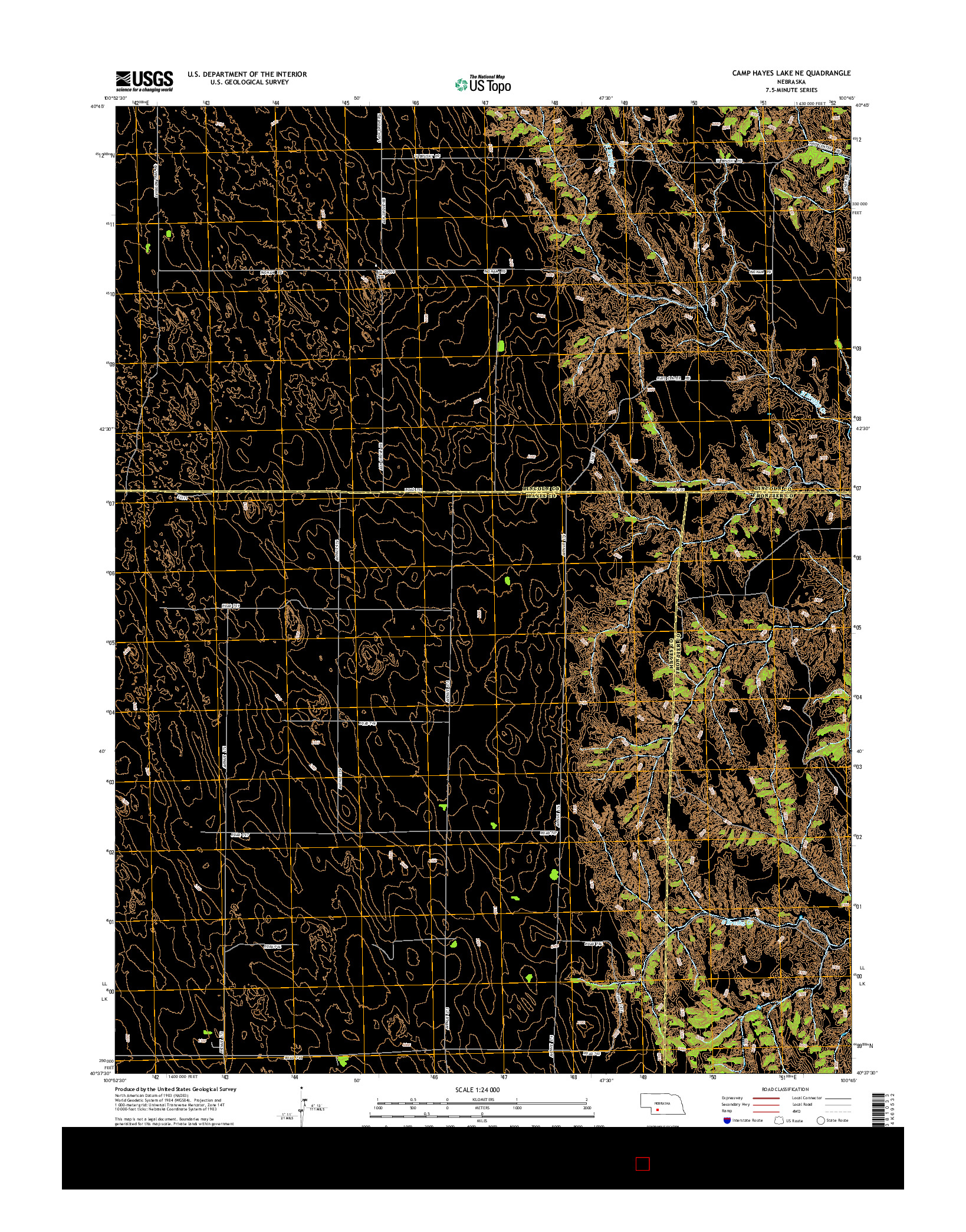 USGS US TOPO 7.5-MINUTE MAP FOR CAMP HAYES LAKE NE, NE 2014