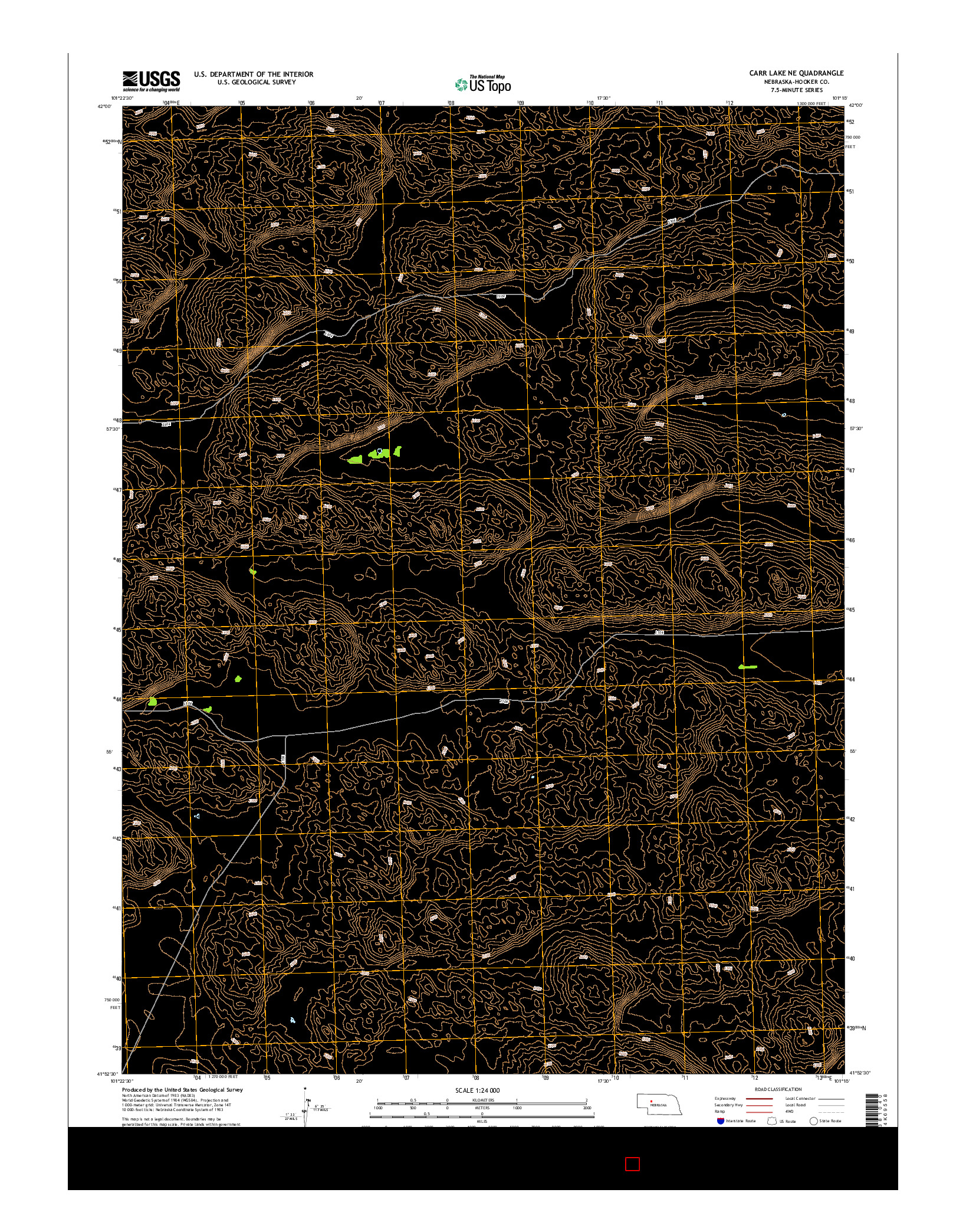 USGS US TOPO 7.5-MINUTE MAP FOR CARR LAKE NE, NE 2014