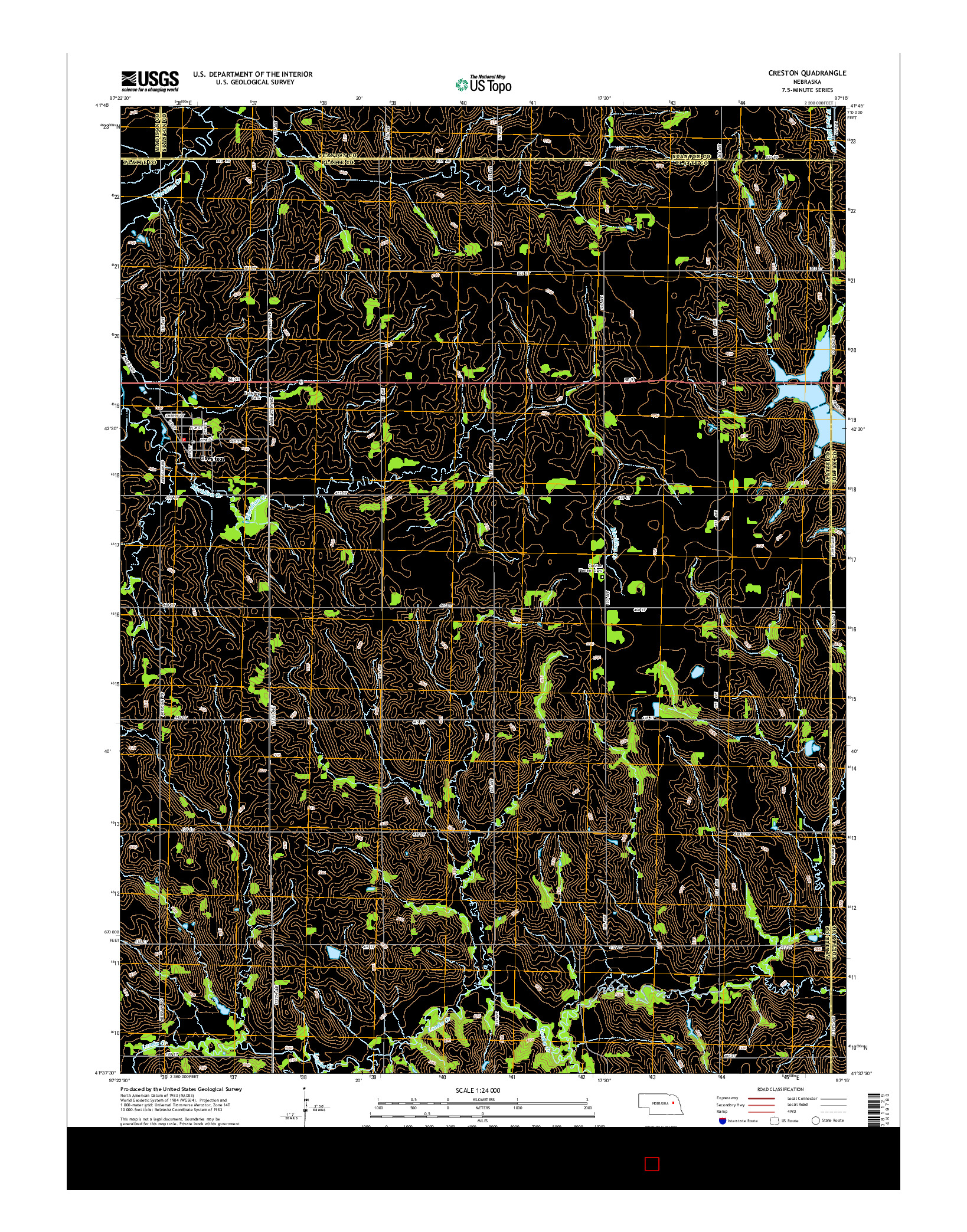 USGS US TOPO 7.5-MINUTE MAP FOR CRESTON, NE 2014