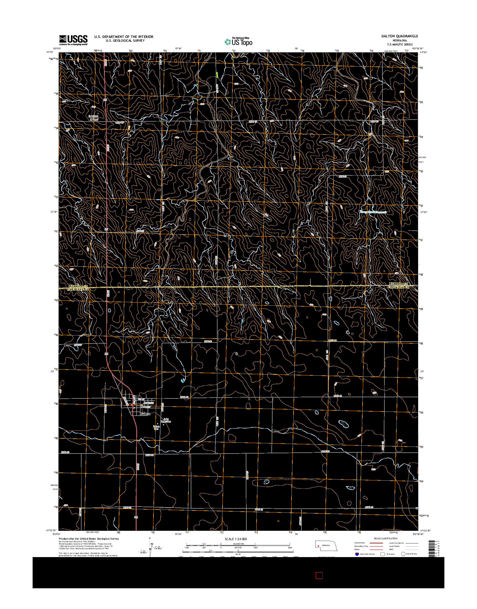 USGS US TOPO 7.5-MINUTE MAP FOR DALTON, NE 2014