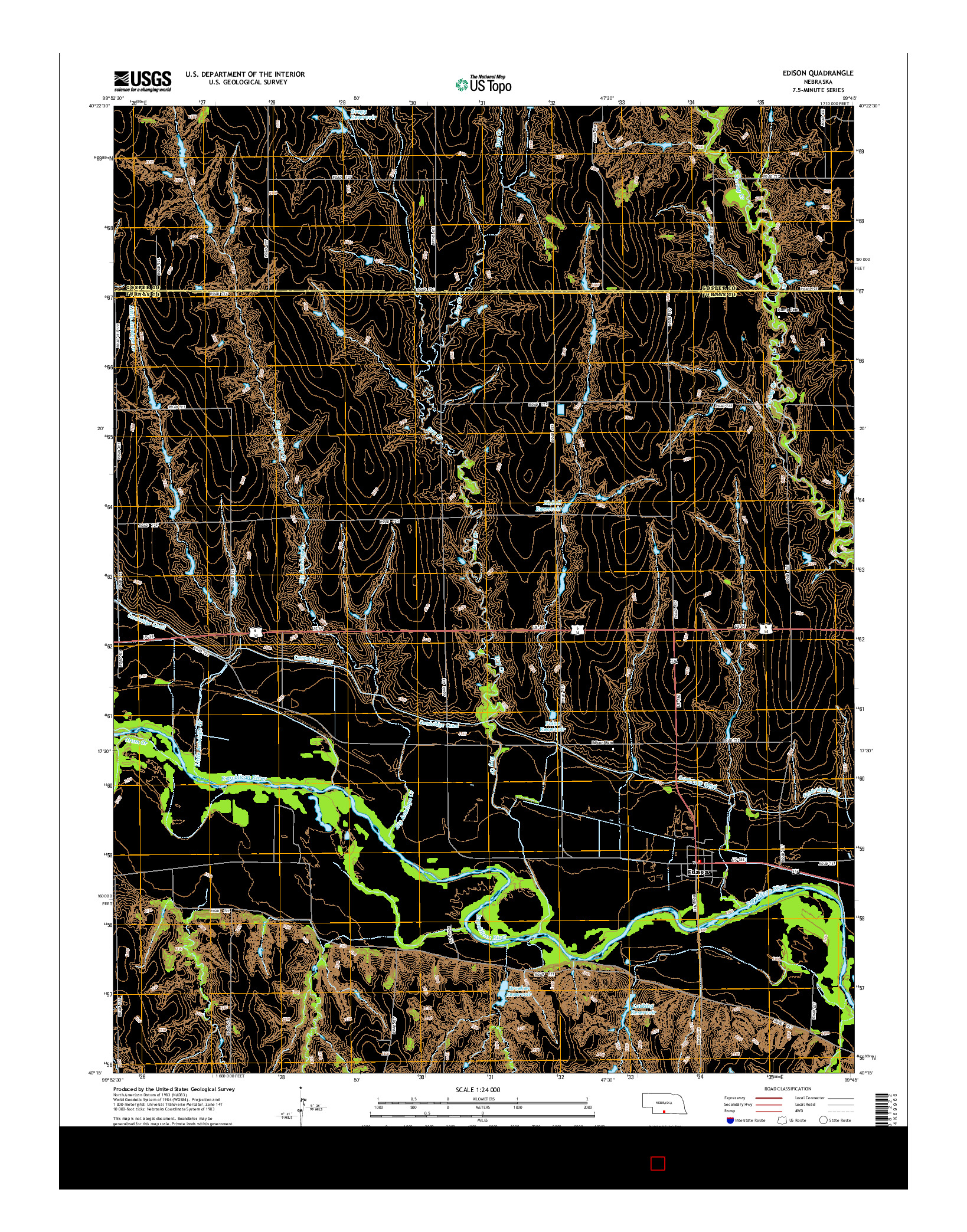 USGS US TOPO 7.5-MINUTE MAP FOR EDISON, NE 2014