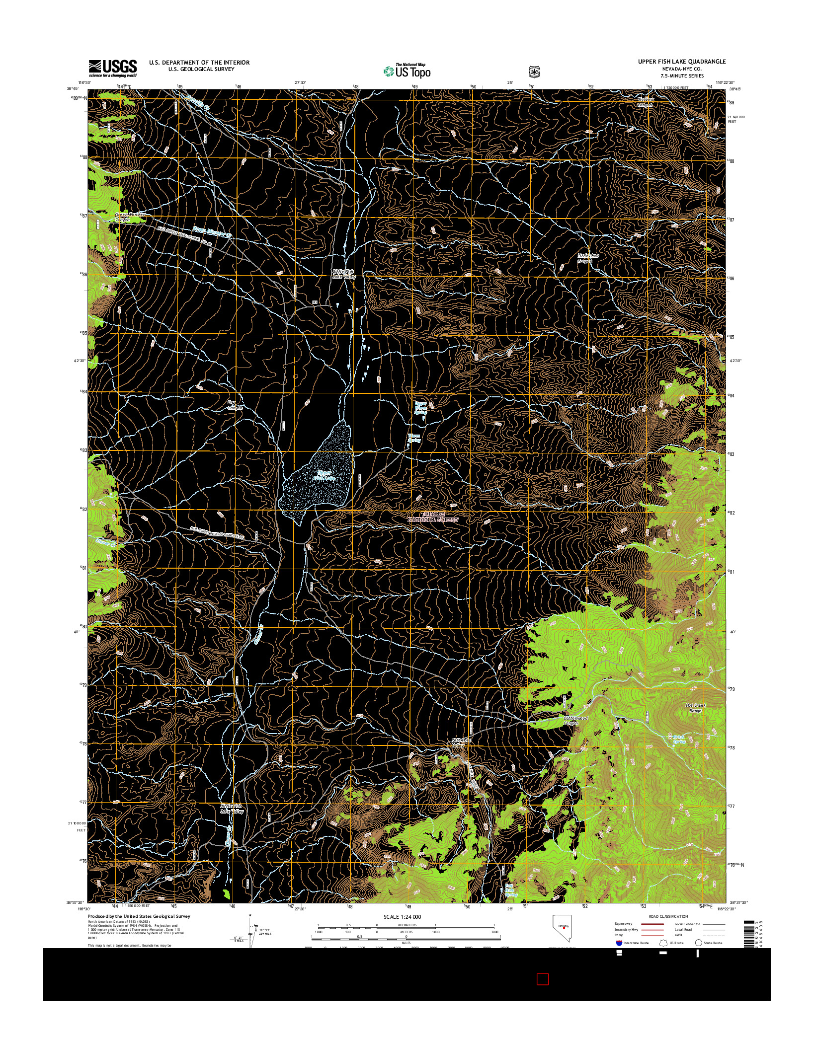 USGS US TOPO 7.5-MINUTE MAP FOR UPPER FISH LAKE, NV 2014