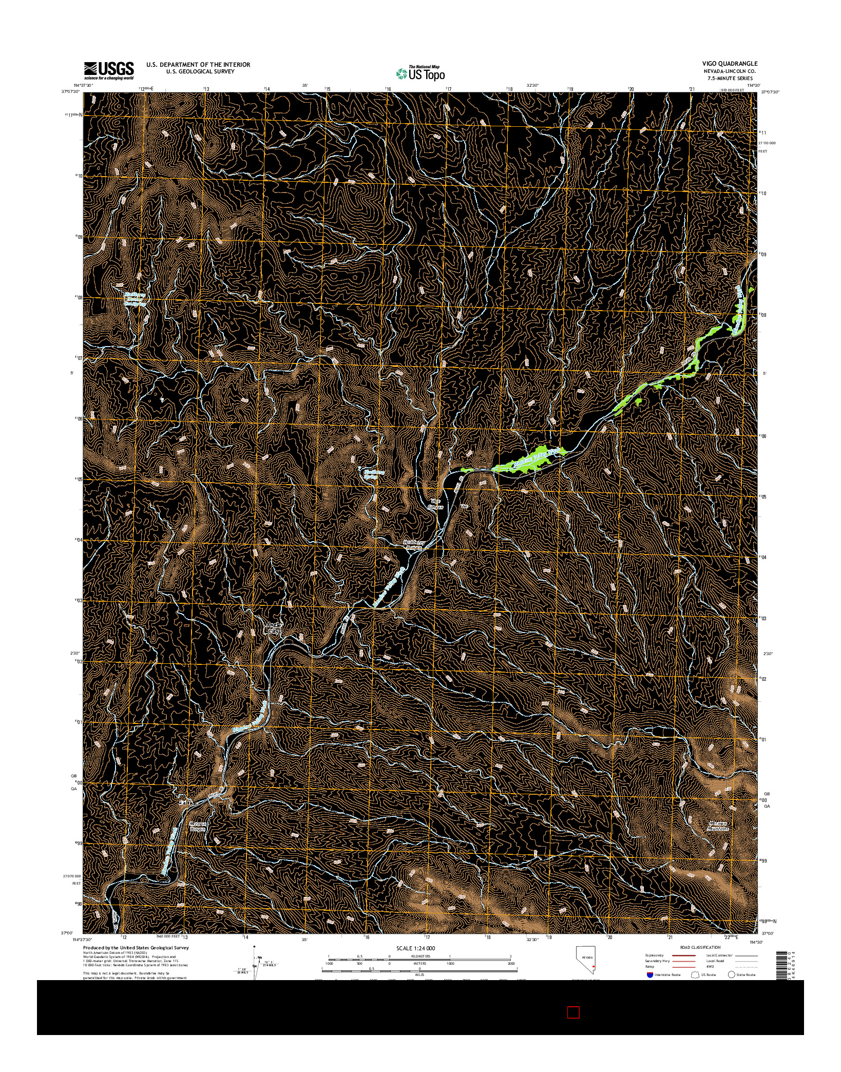 USGS US TOPO 7.5-MINUTE MAP FOR VIGO, NV 2014