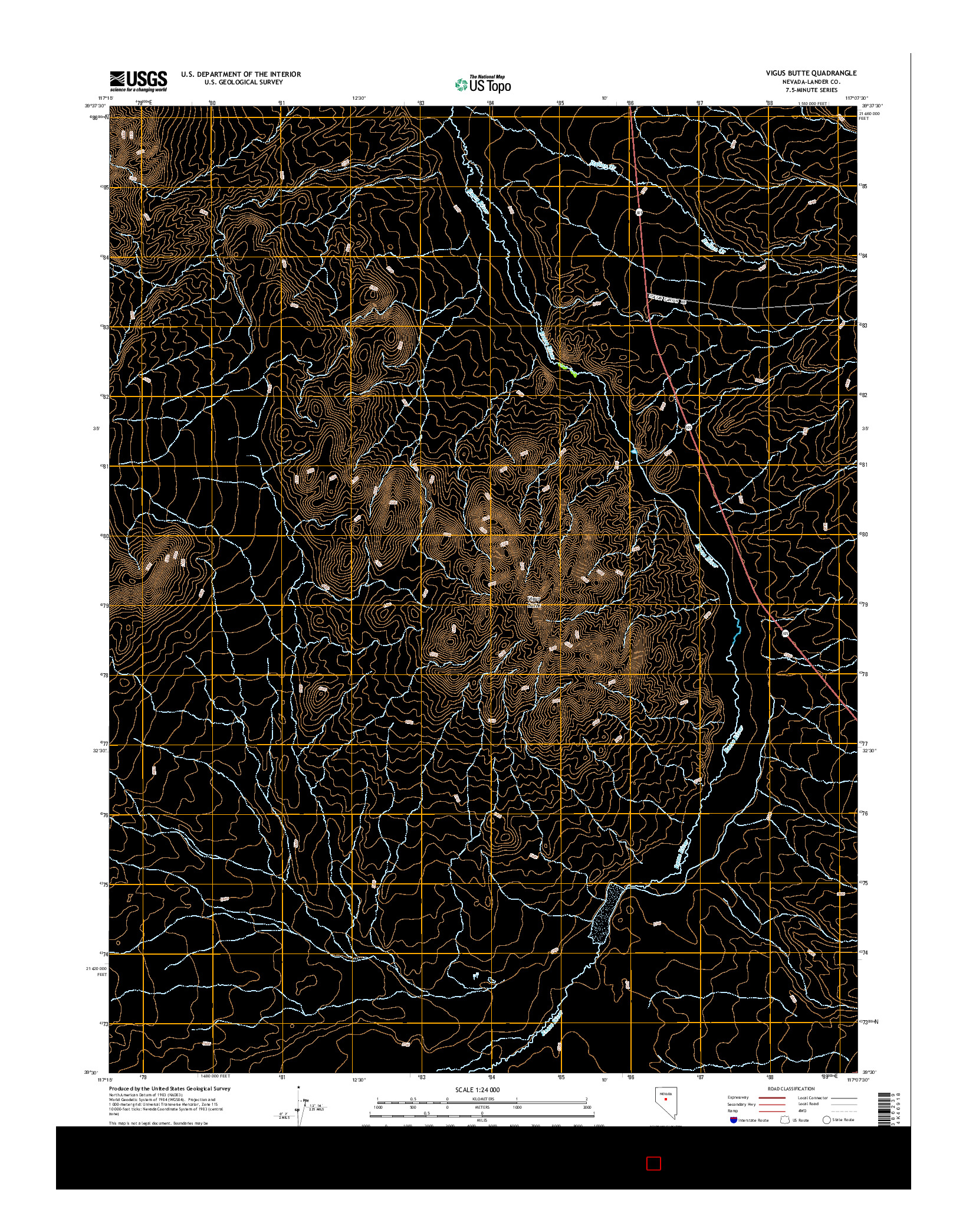 USGS US TOPO 7.5-MINUTE MAP FOR VIGUS BUTTE, NV 2014