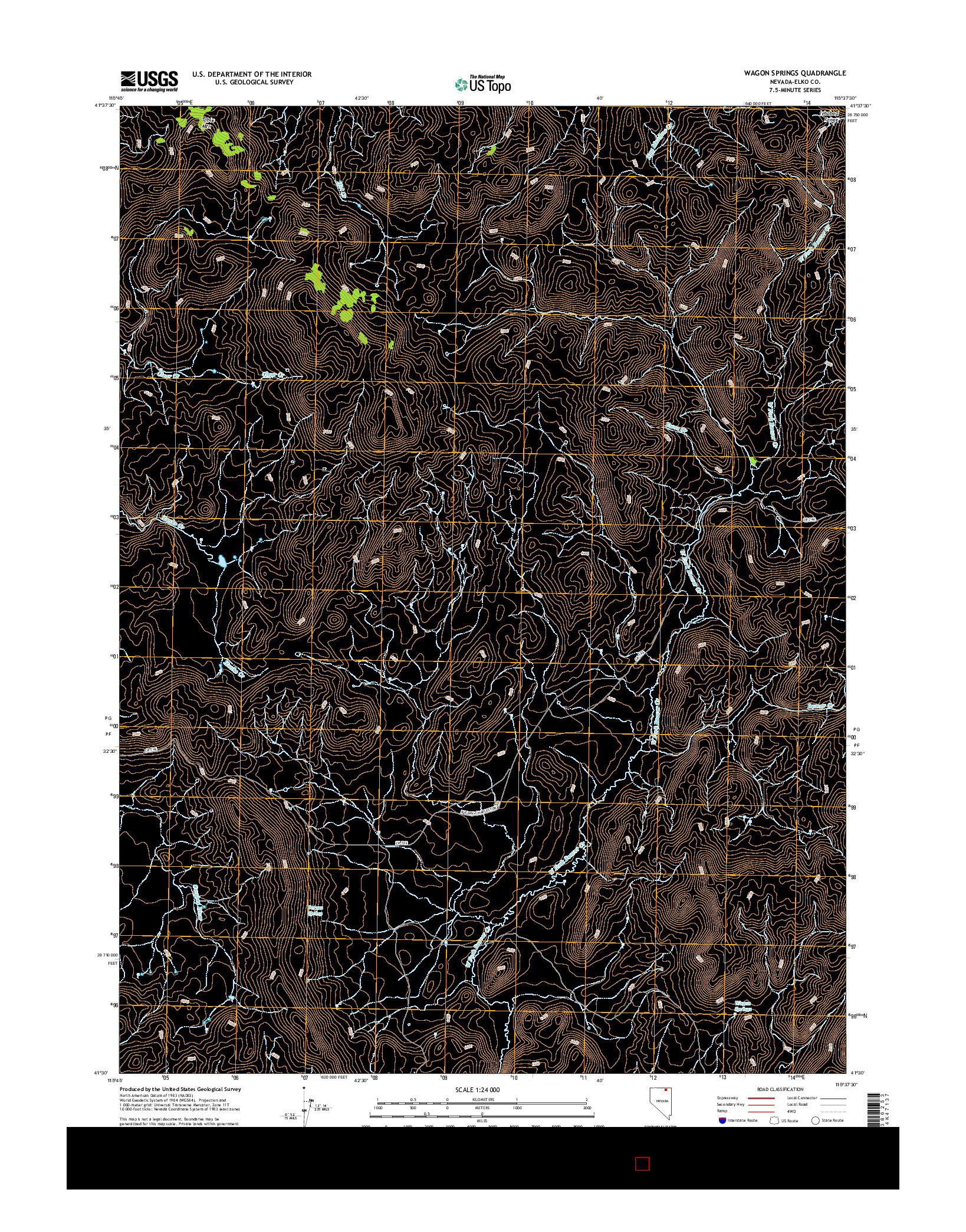 USGS US TOPO 7.5-MINUTE MAP FOR WAGON SPRINGS, NV 2014