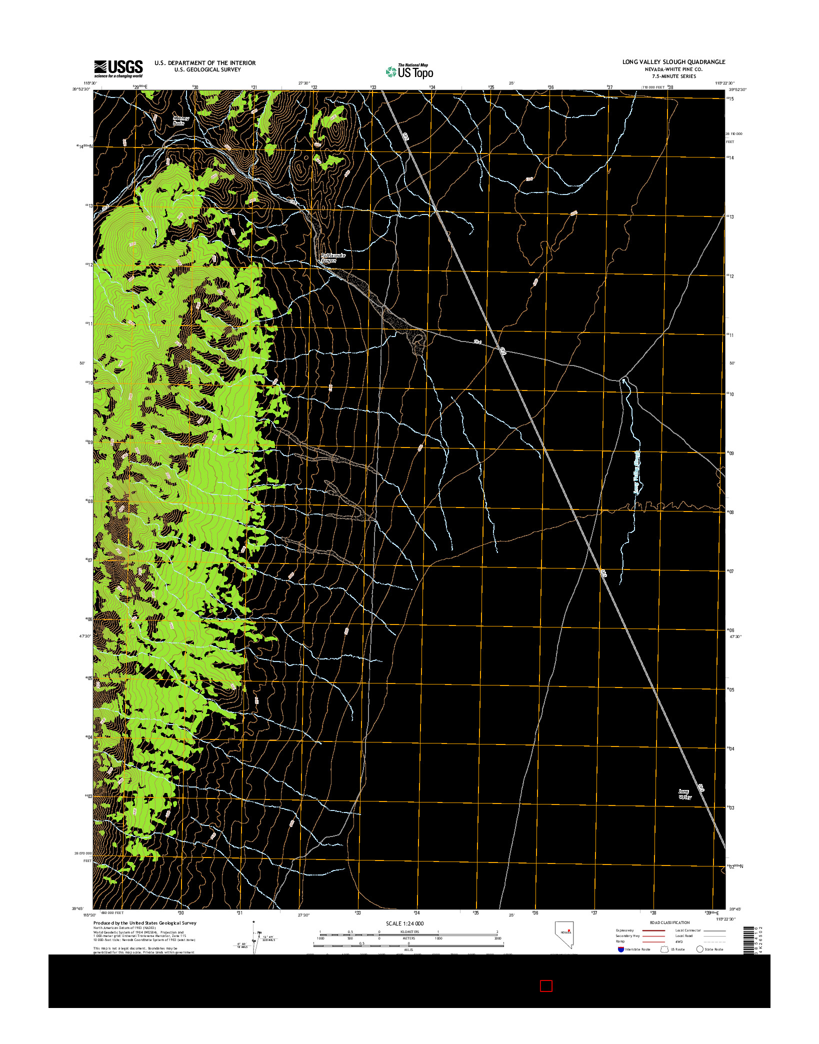 USGS US TOPO 7.5-MINUTE MAP FOR LONG VALLEY SLOUGH, NV 2014