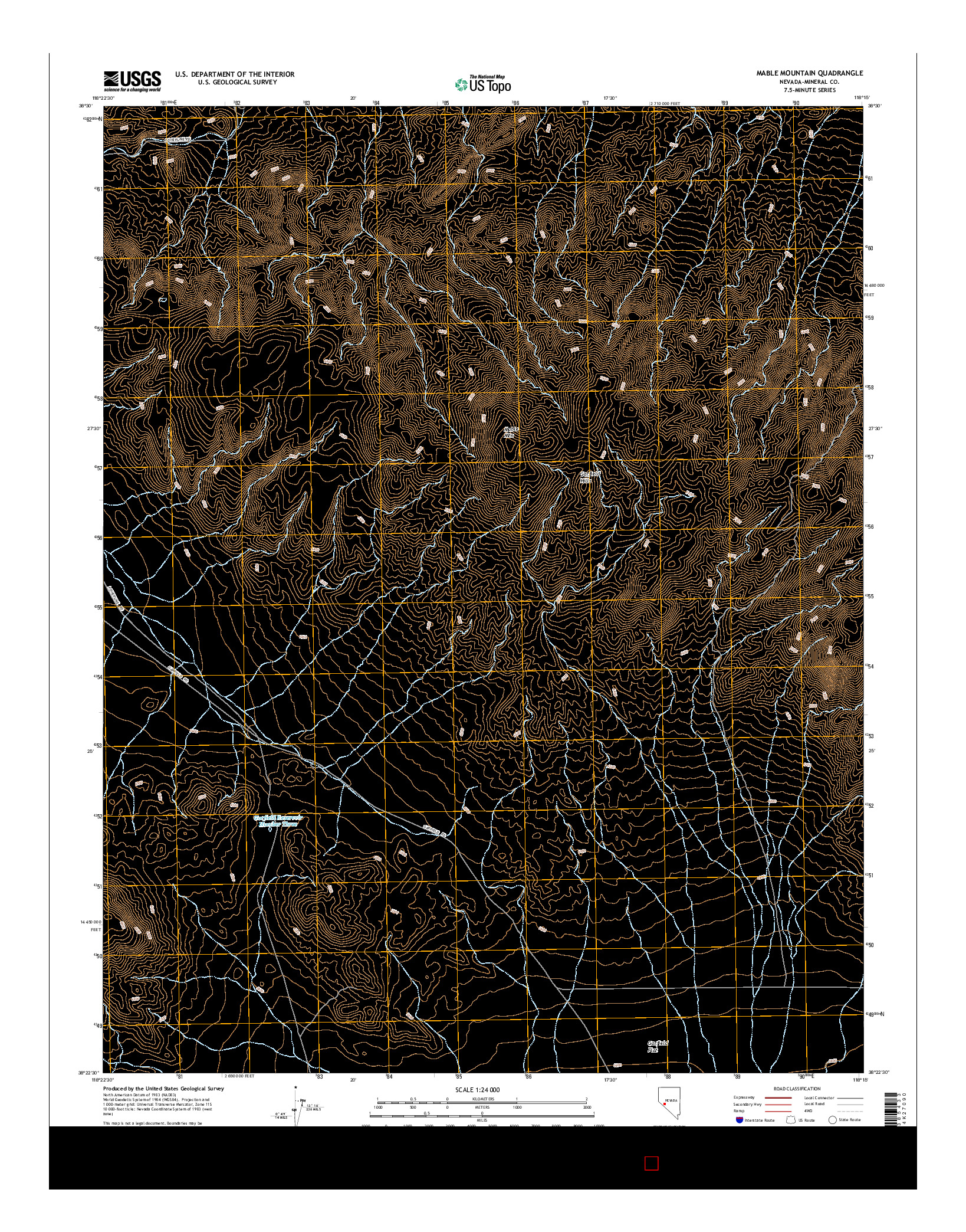 USGS US TOPO 7.5-MINUTE MAP FOR MABLE MOUNTAIN, NV 2014