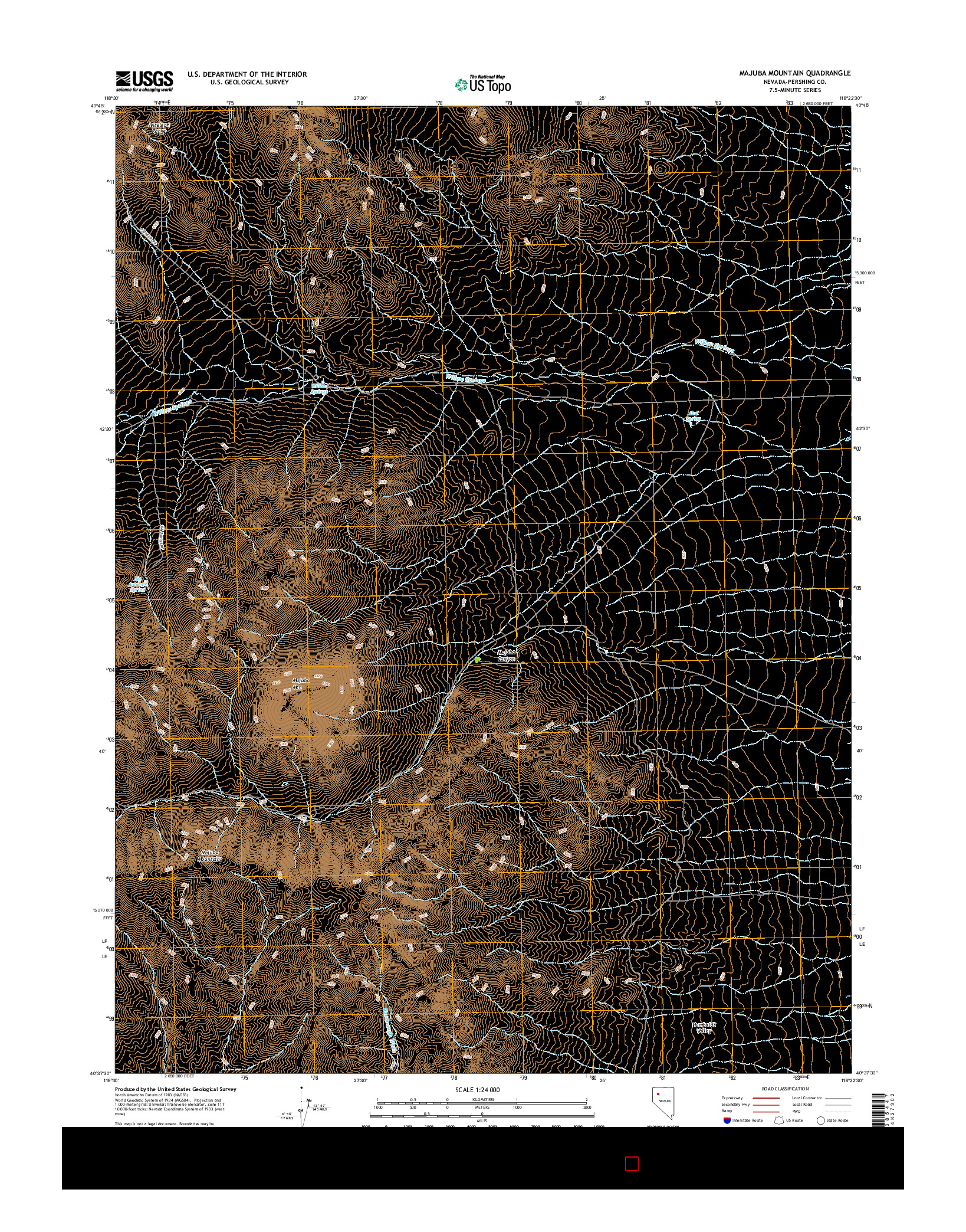USGS US TOPO 7.5-MINUTE MAP FOR MAJUBA MOUNTAIN, NV 2014