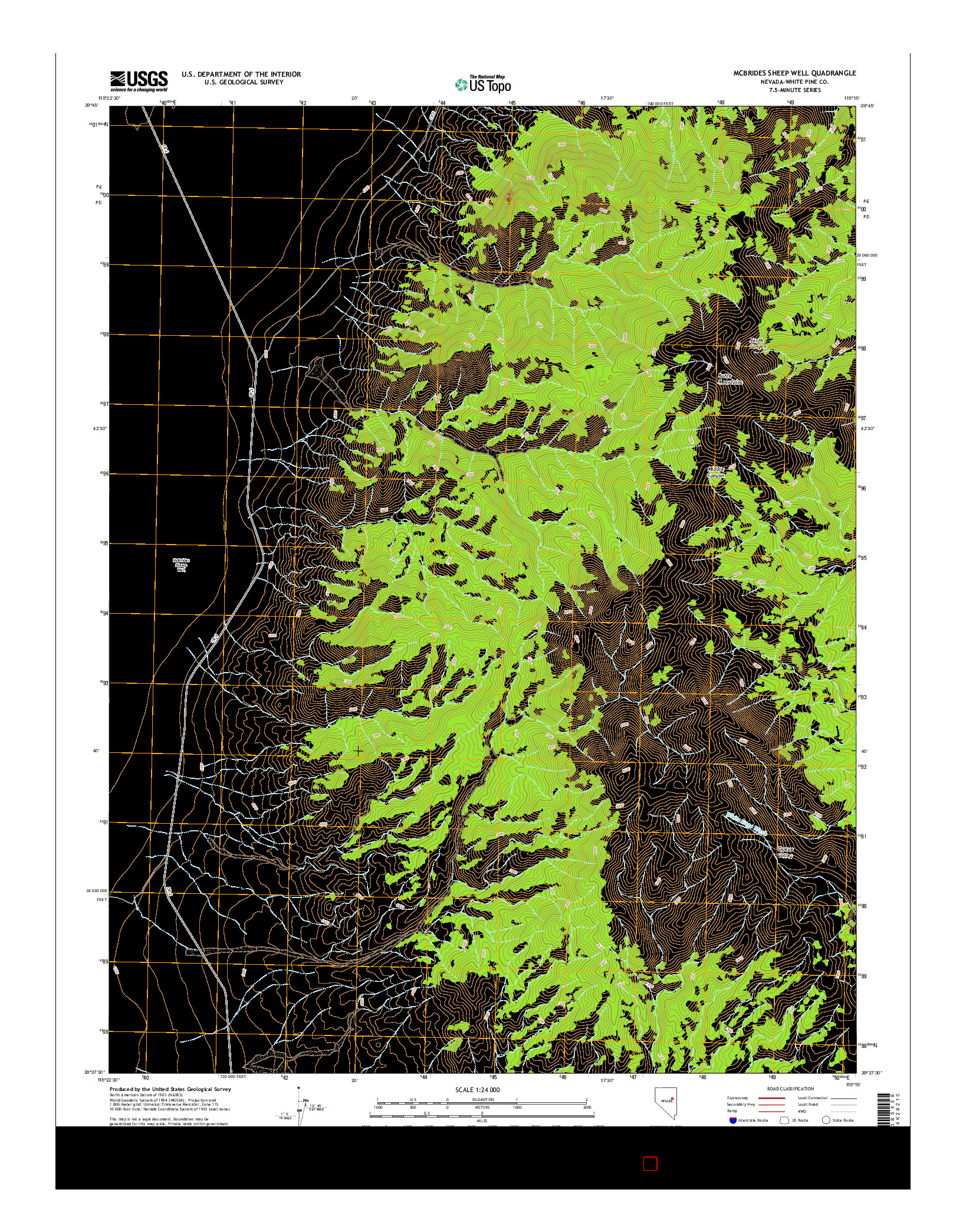 USGS US TOPO 7.5-MINUTE MAP FOR MCBRIDES SHEEP WELL, NV 2014