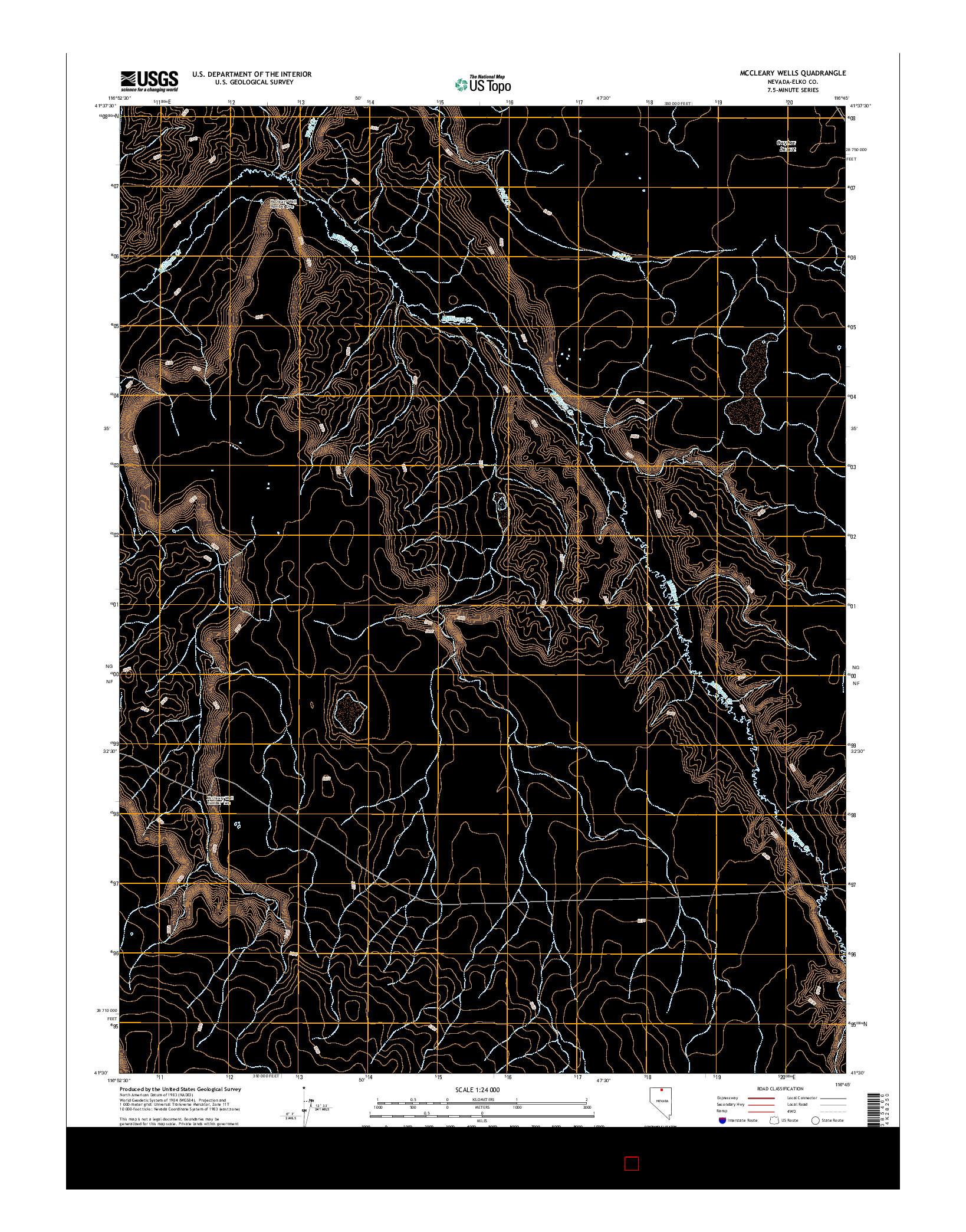 USGS US TOPO 7.5-MINUTE MAP FOR MCCLEARY WELLS, NV 2014