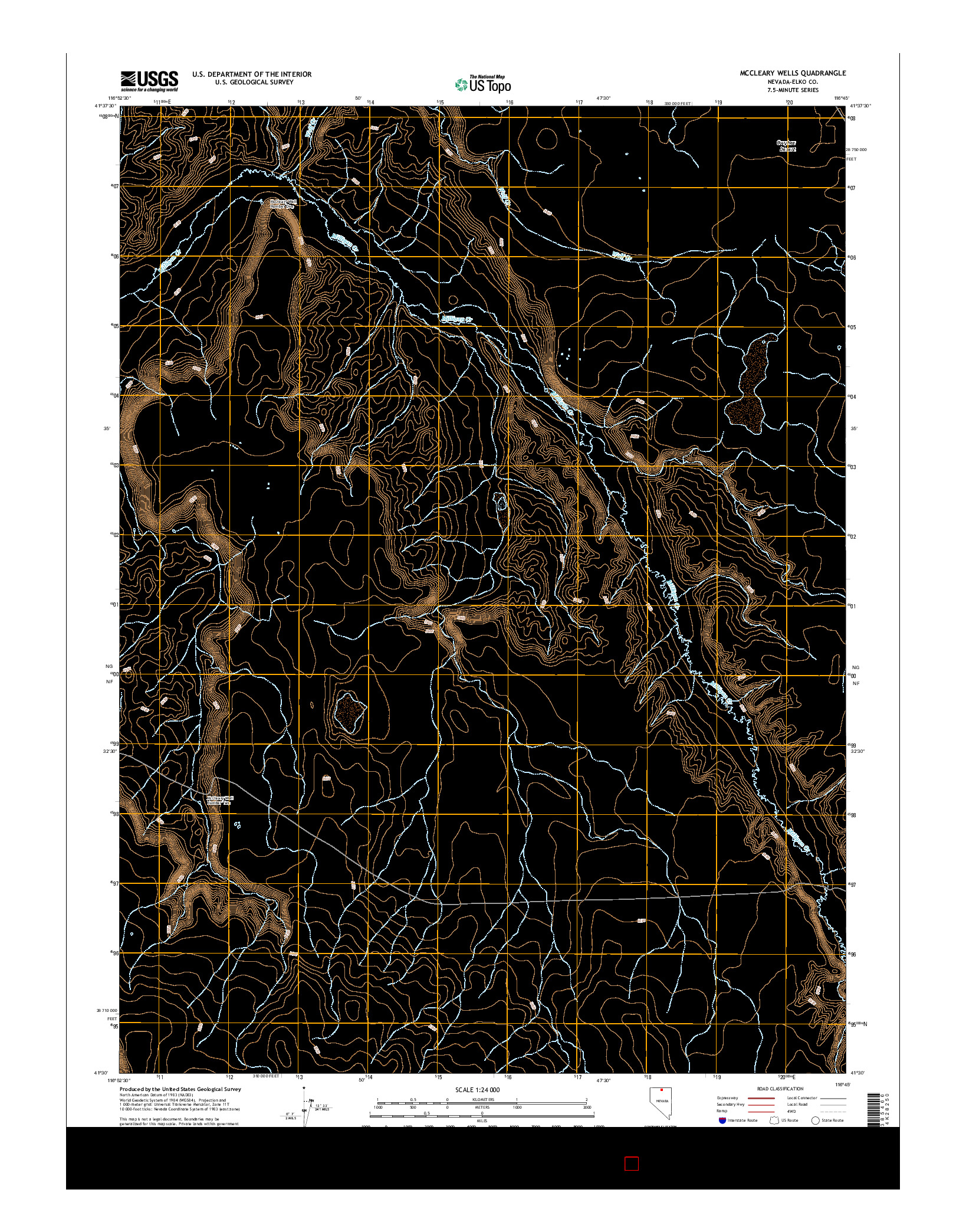 USGS US TOPO 7.5-MINUTE MAP FOR MCCLEARY WELLS, NV 2014