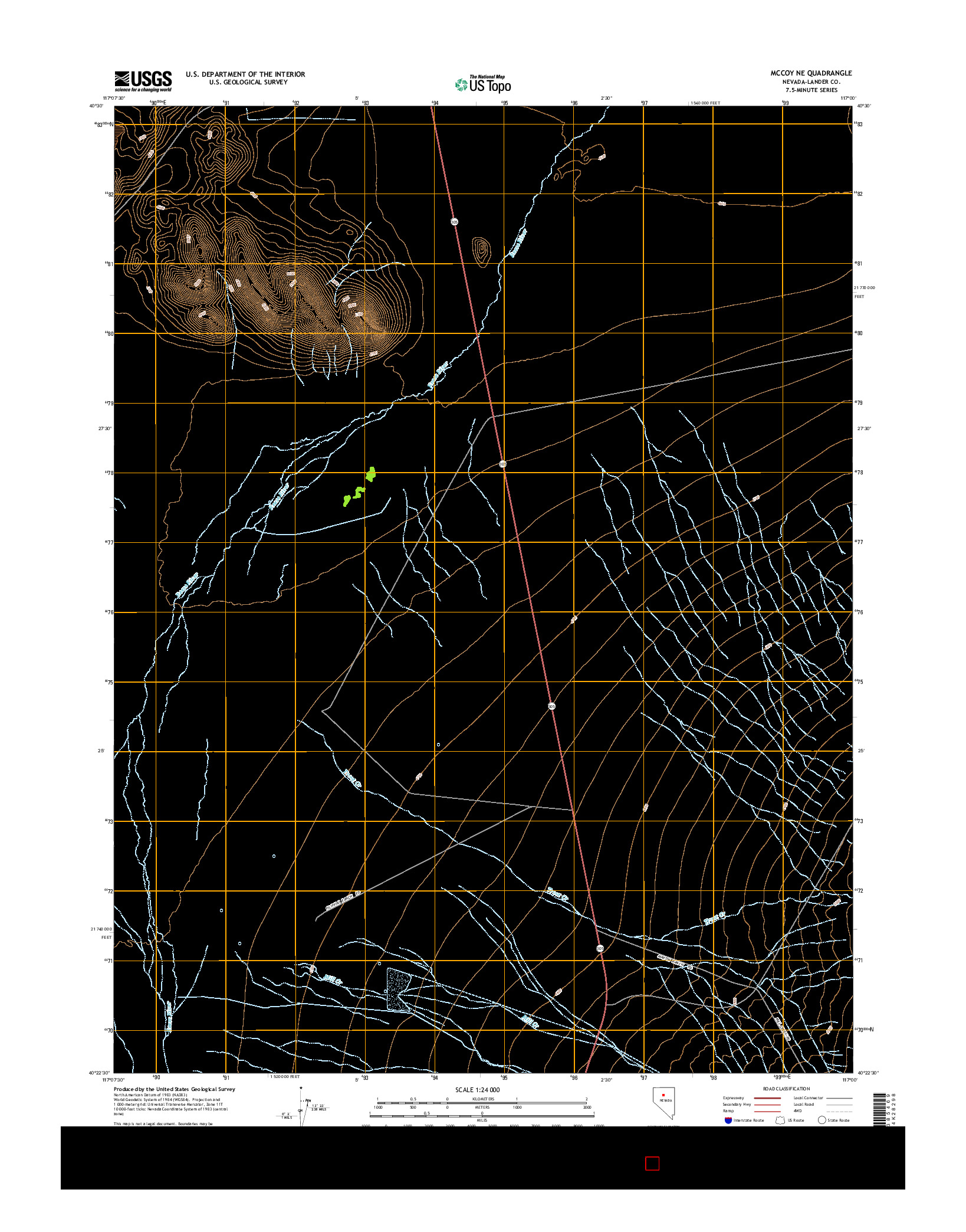 USGS US TOPO 7.5-MINUTE MAP FOR MCCOY NE, NV 2014