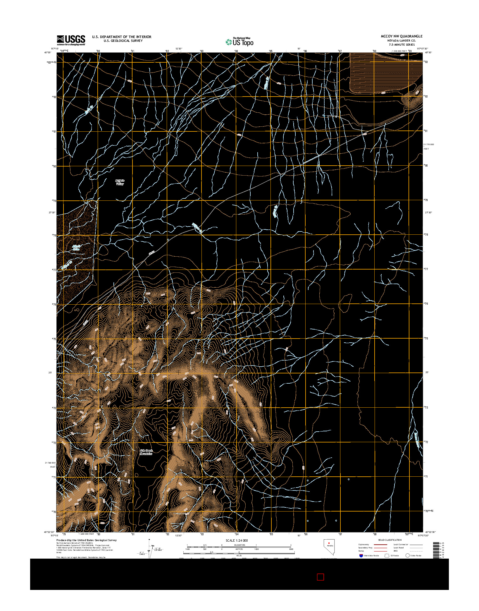 USGS US TOPO 7.5-MINUTE MAP FOR MCCOY NW, NV 2014