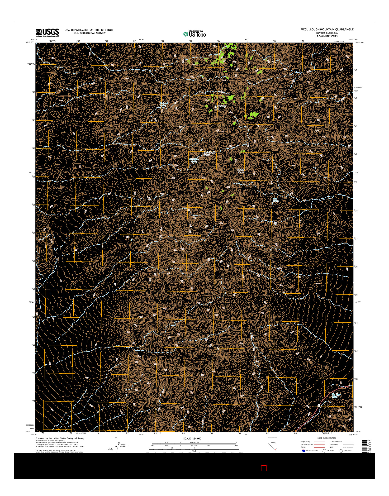 USGS US TOPO 7.5-MINUTE MAP FOR MCCULLOUGH MOUNTAIN, NV 2014