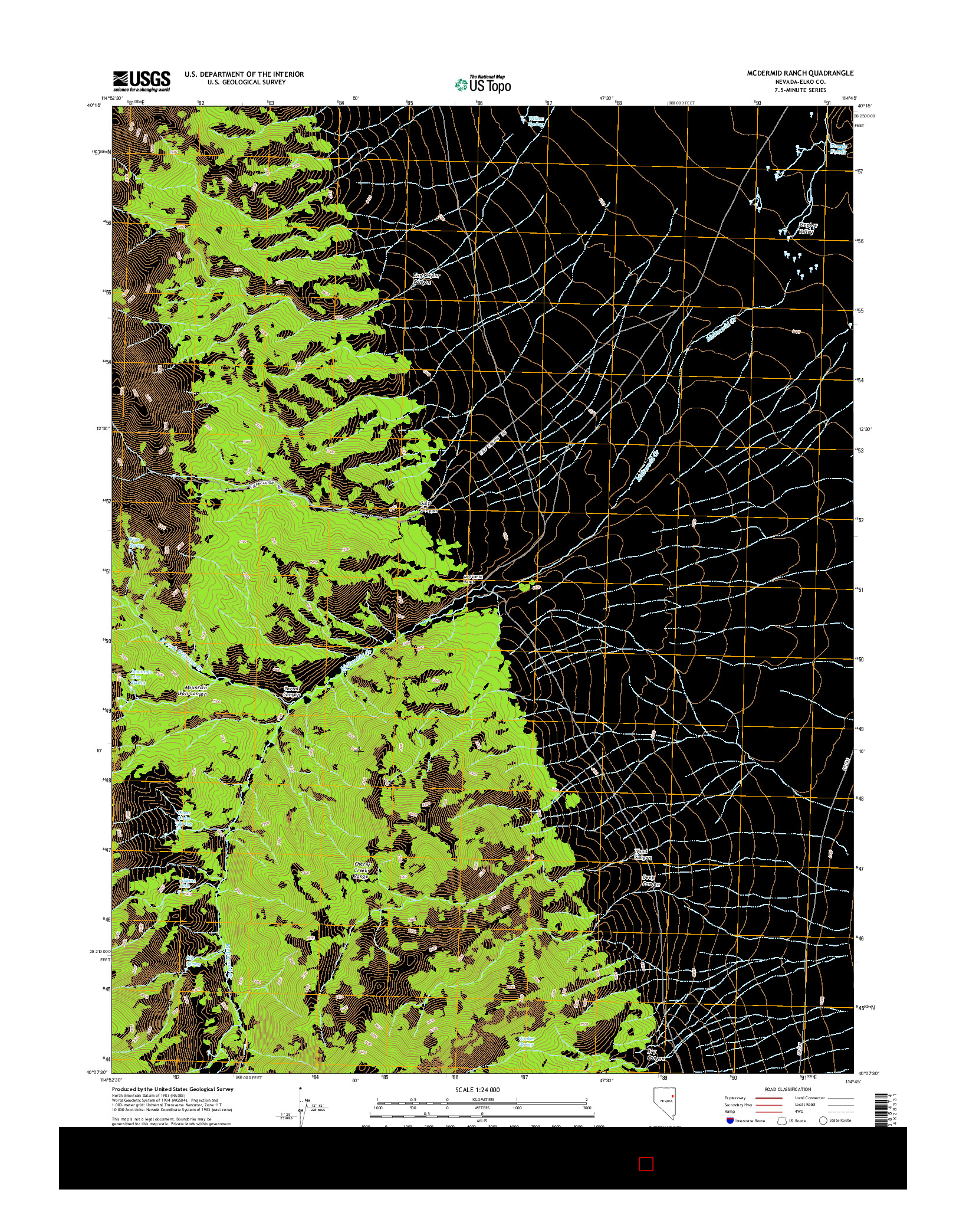 USGS US TOPO 7.5-MINUTE MAP FOR MCDERMID RANCH, NV 2014