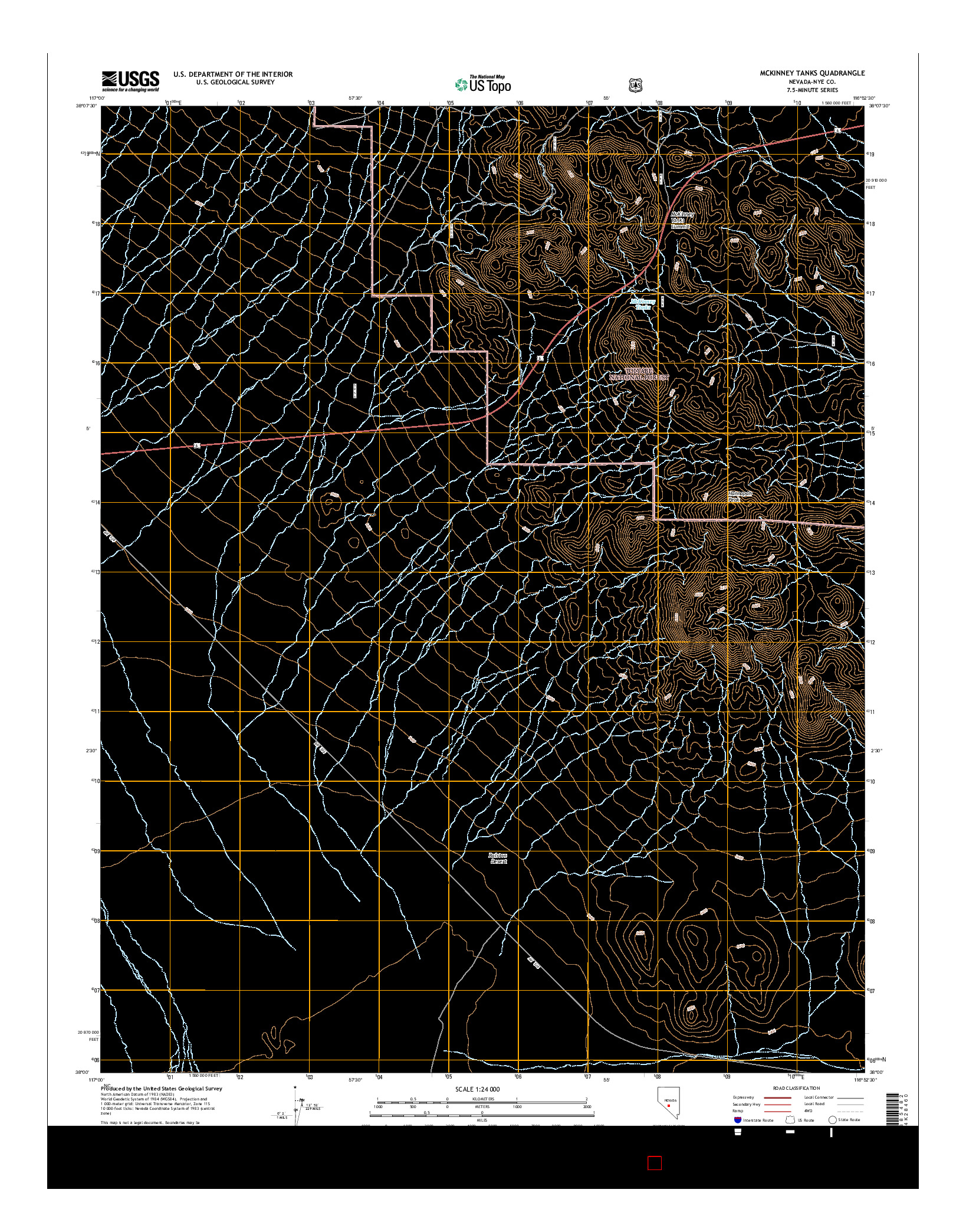 USGS US TOPO 7.5-MINUTE MAP FOR MCKINNEY TANKS, NV 2014