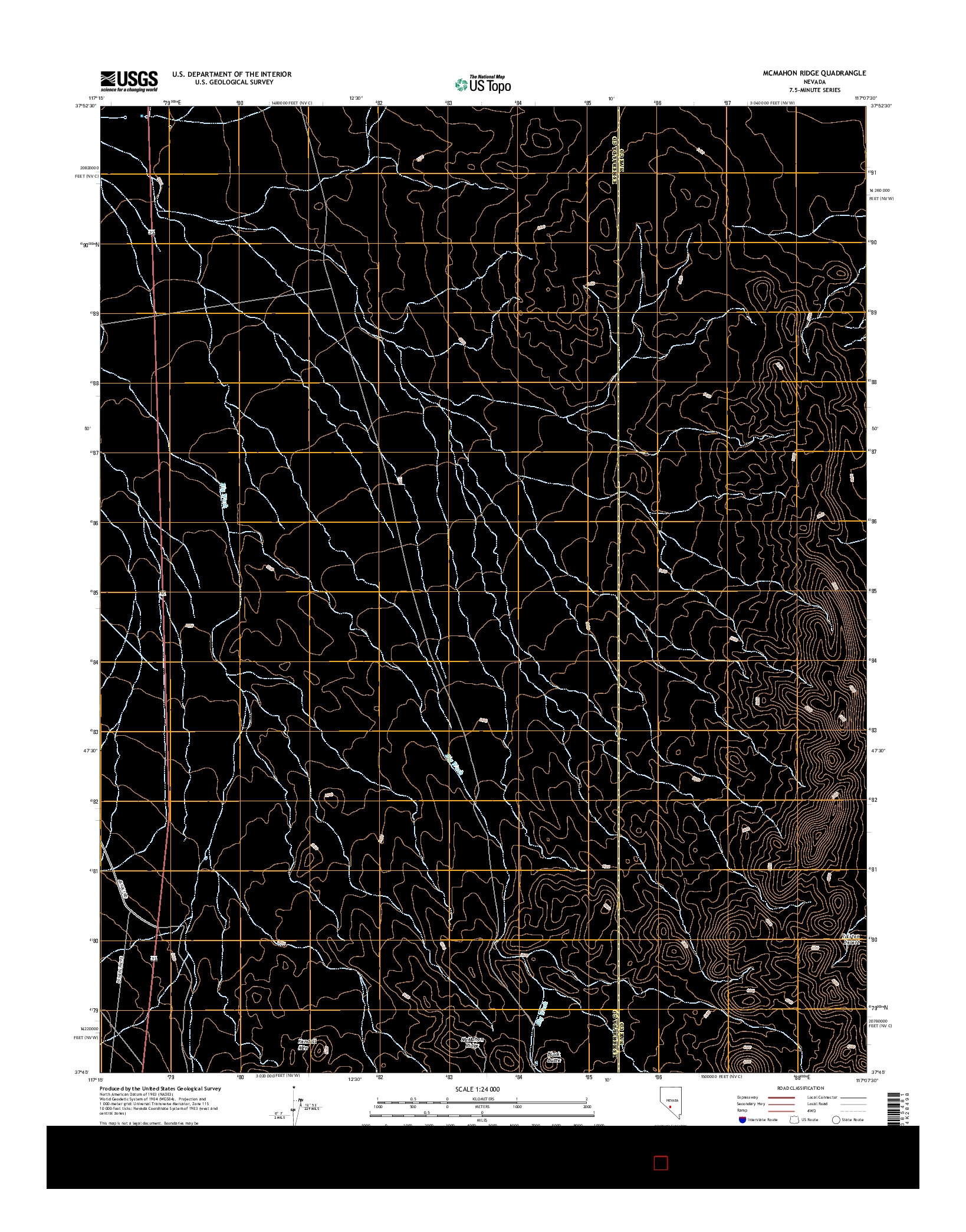 USGS US TOPO 7.5-MINUTE MAP FOR MCMAHON RIDGE, NV 2014