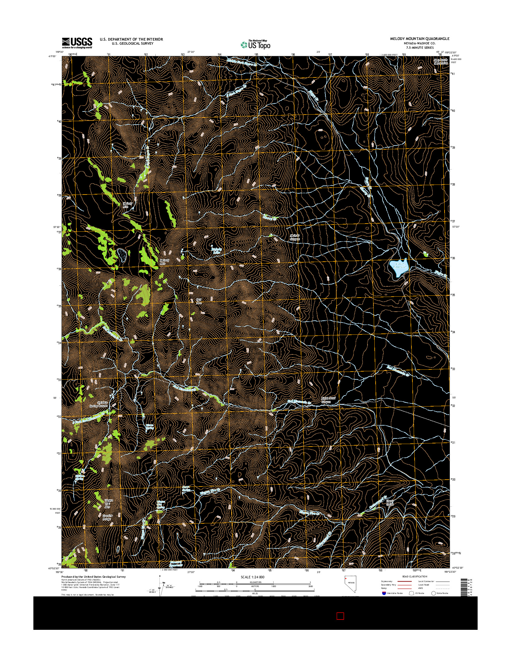 USGS US TOPO 7.5-MINUTE MAP FOR MELODY MOUNTAIN, NV 2014