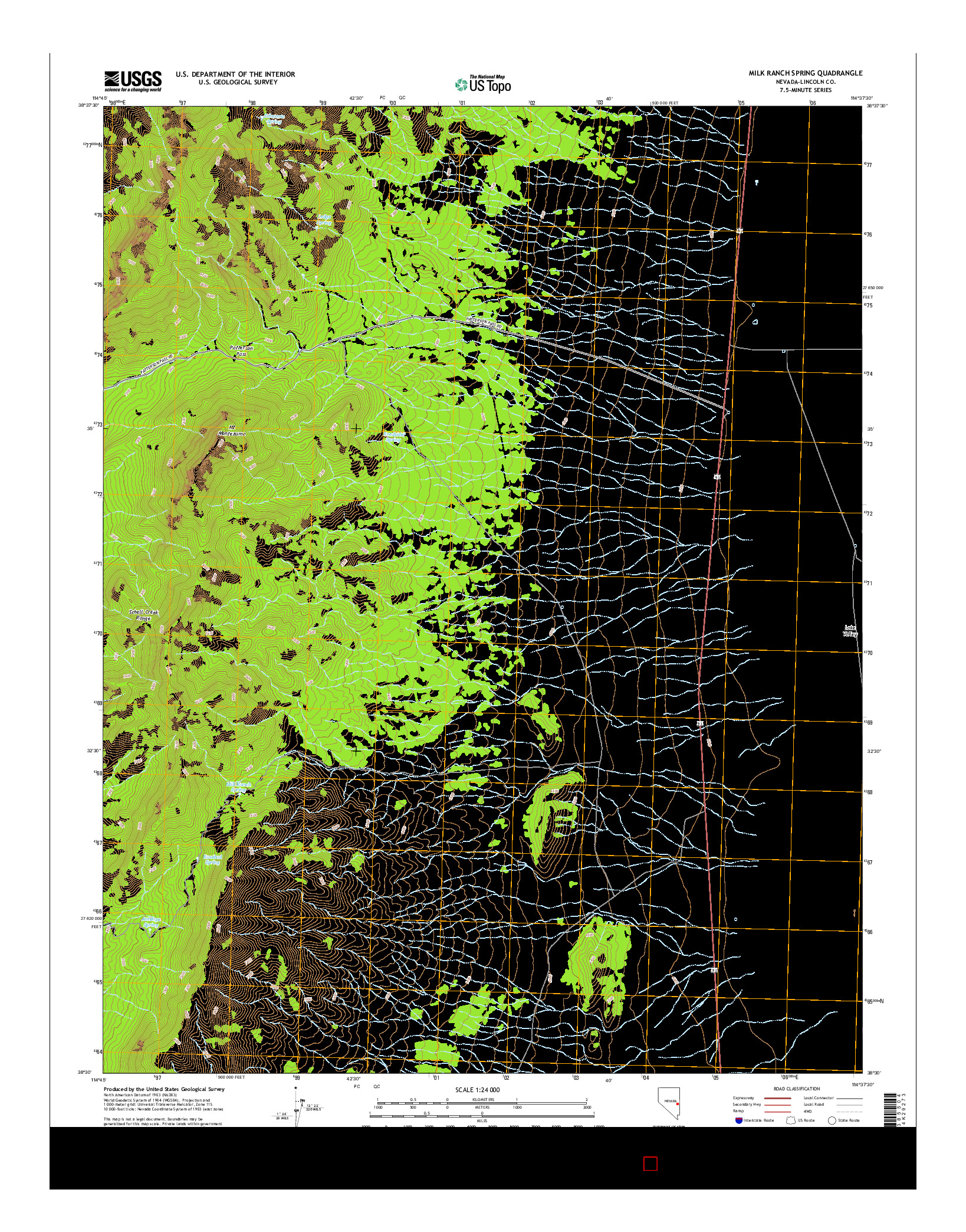 USGS US TOPO 7.5-MINUTE MAP FOR MILK RANCH SPRING, NV 2014