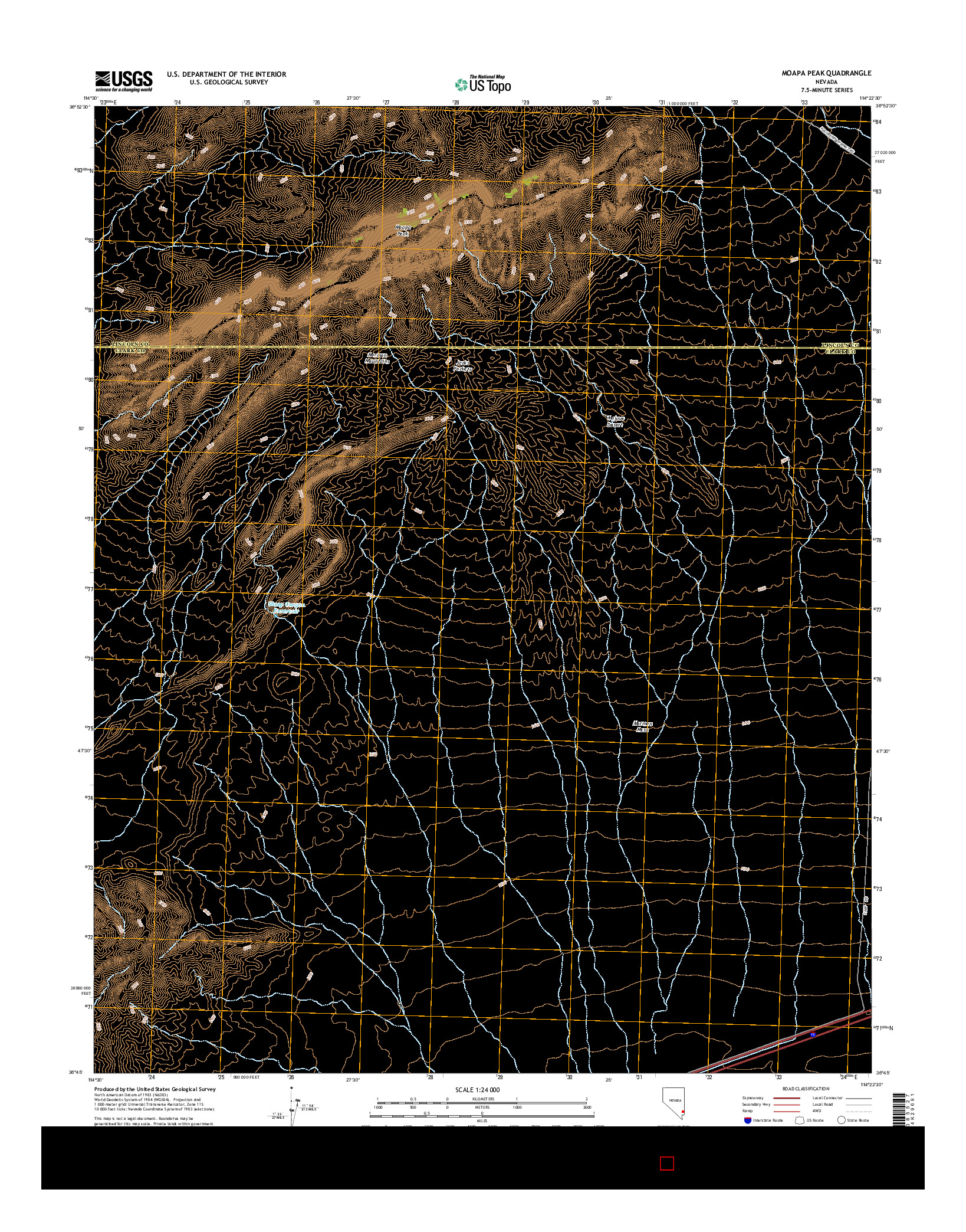 USGS US TOPO 7.5-MINUTE MAP FOR MOAPA PEAK, NV 2014