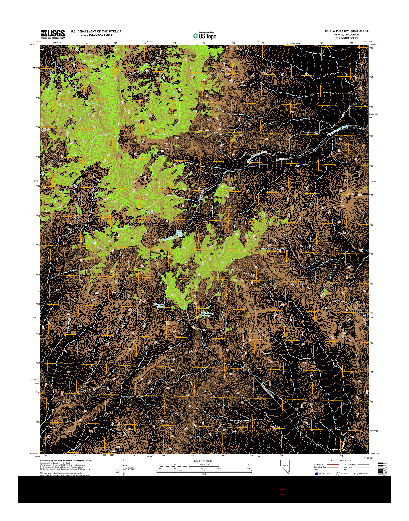 USGS US TOPO 7.5-MINUTE MAP FOR MOAPA PEAK NW, NV 2014