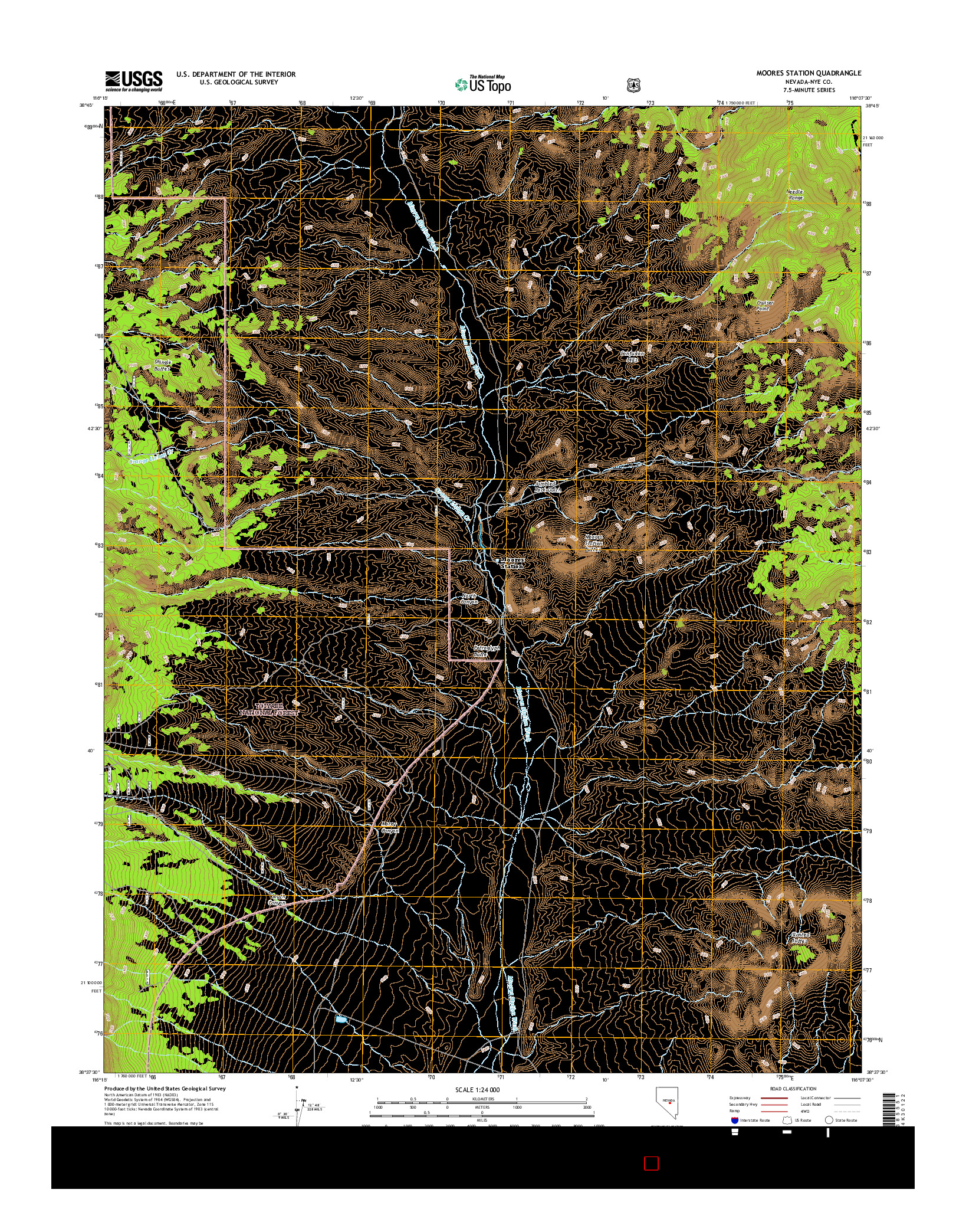 USGS US TOPO 7.5-MINUTE MAP FOR MOORES STATION, NV 2014