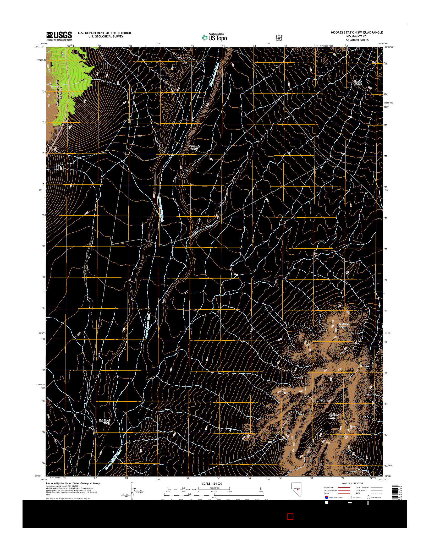 USGS US TOPO 7.5-MINUTE MAP FOR MOORES STATION SW, NV 2014