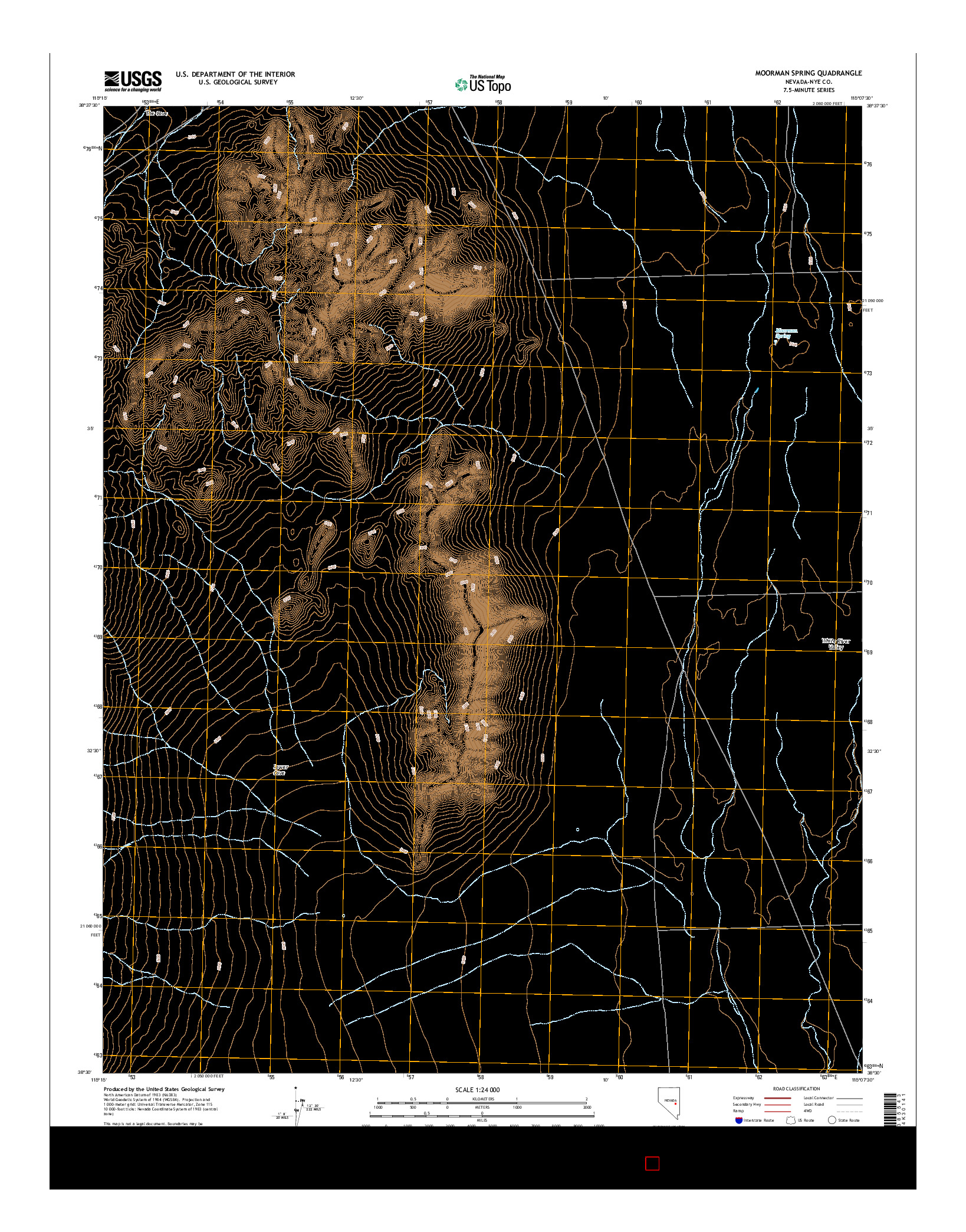 USGS US TOPO 7.5-MINUTE MAP FOR MOORMAN SPRING, NV 2014