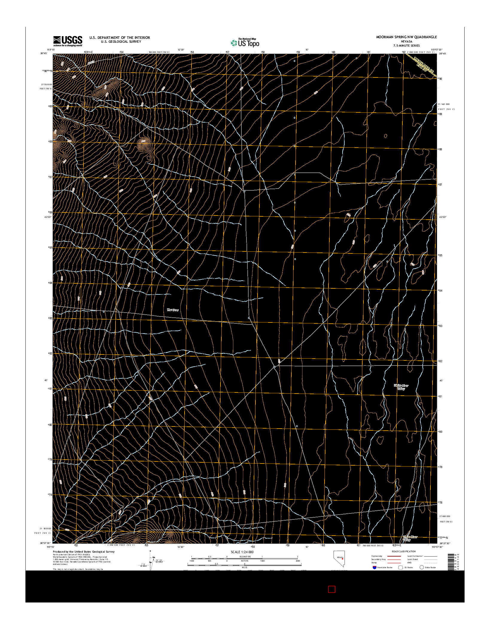 USGS US TOPO 7.5-MINUTE MAP FOR MOORMAN SPRING NW, NV 2014