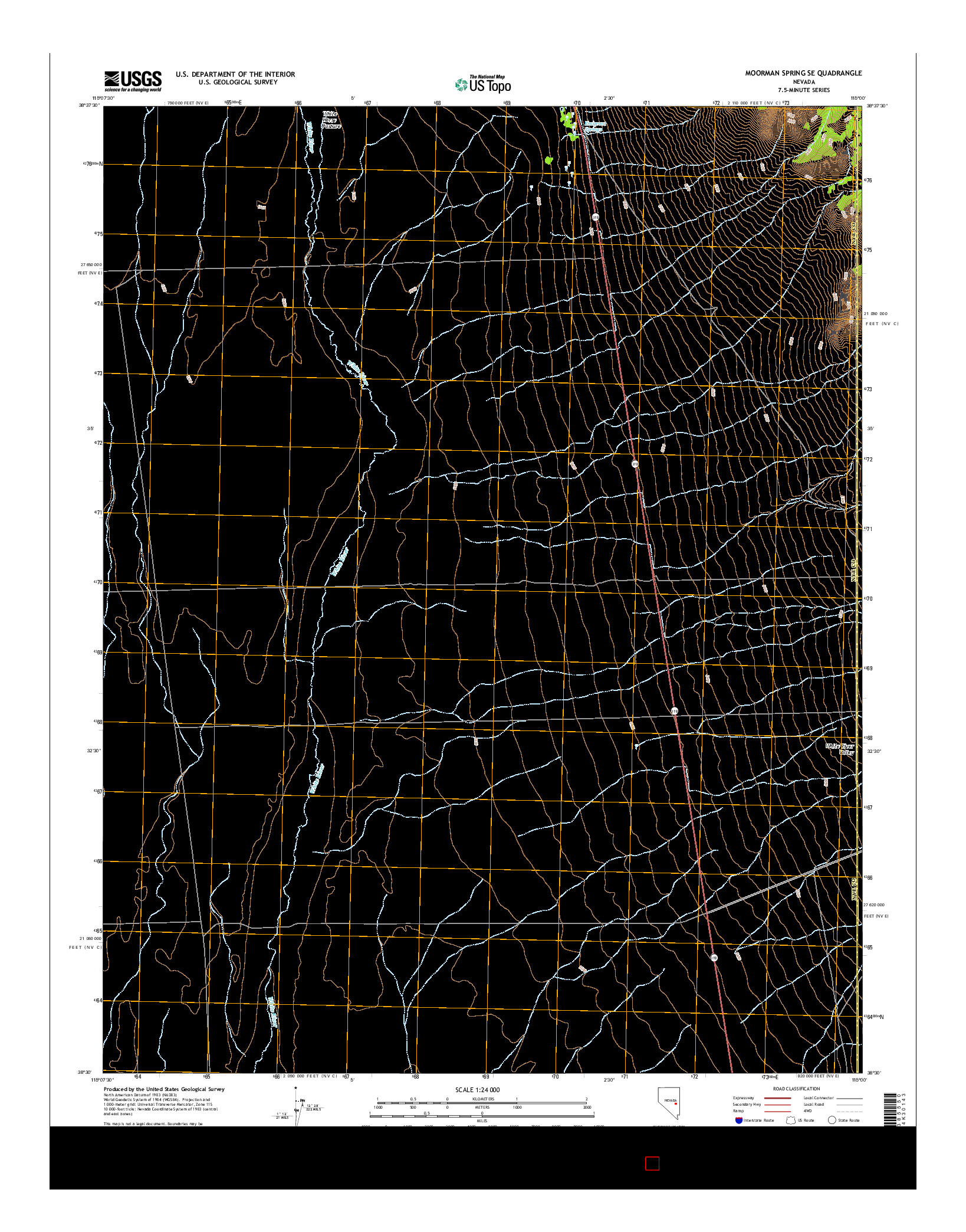 USGS US TOPO 7.5-MINUTE MAP FOR MOORMAN SPRING SE, NV 2014