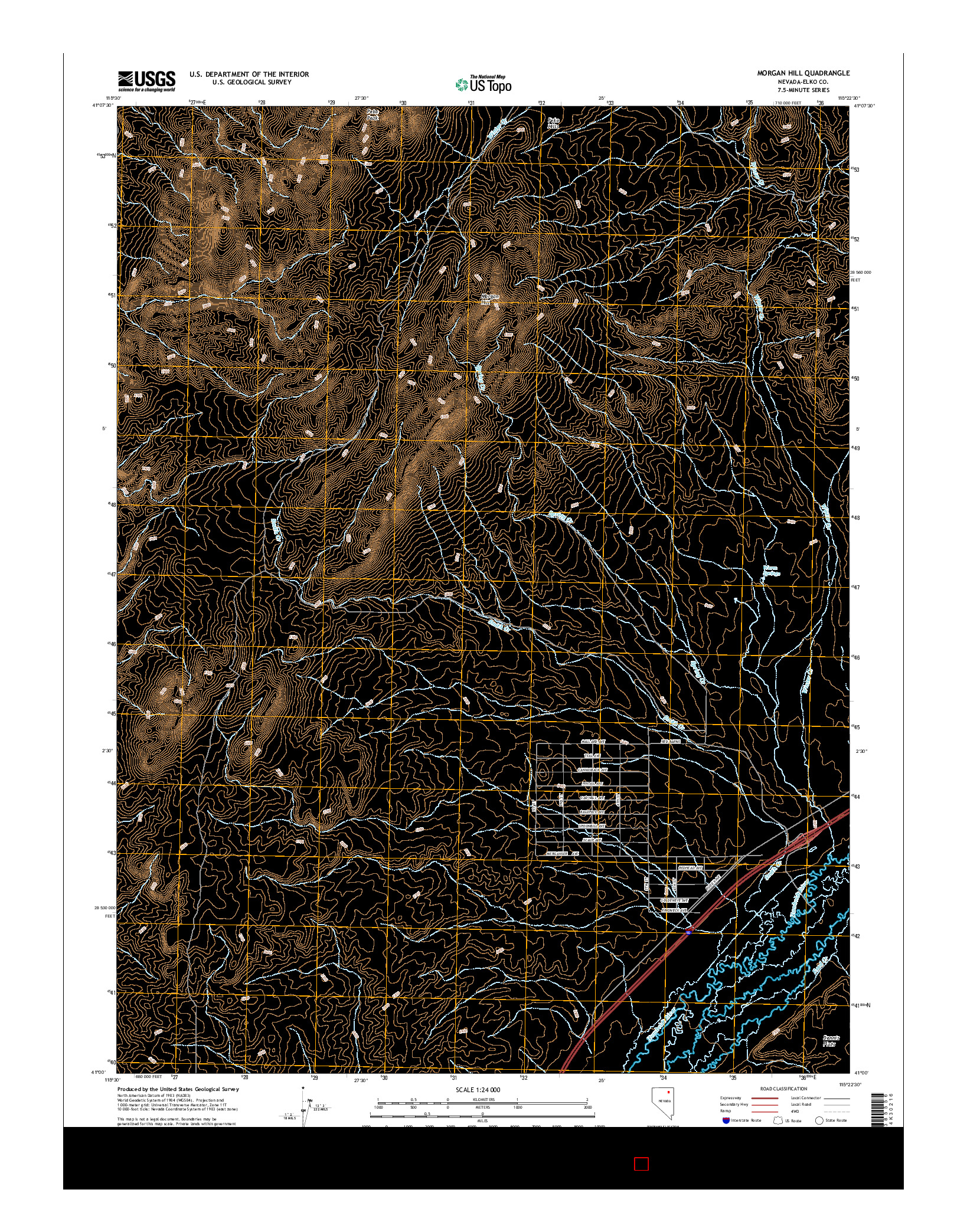 USGS US TOPO 7.5-MINUTE MAP FOR MORGAN HILL, NV 2014