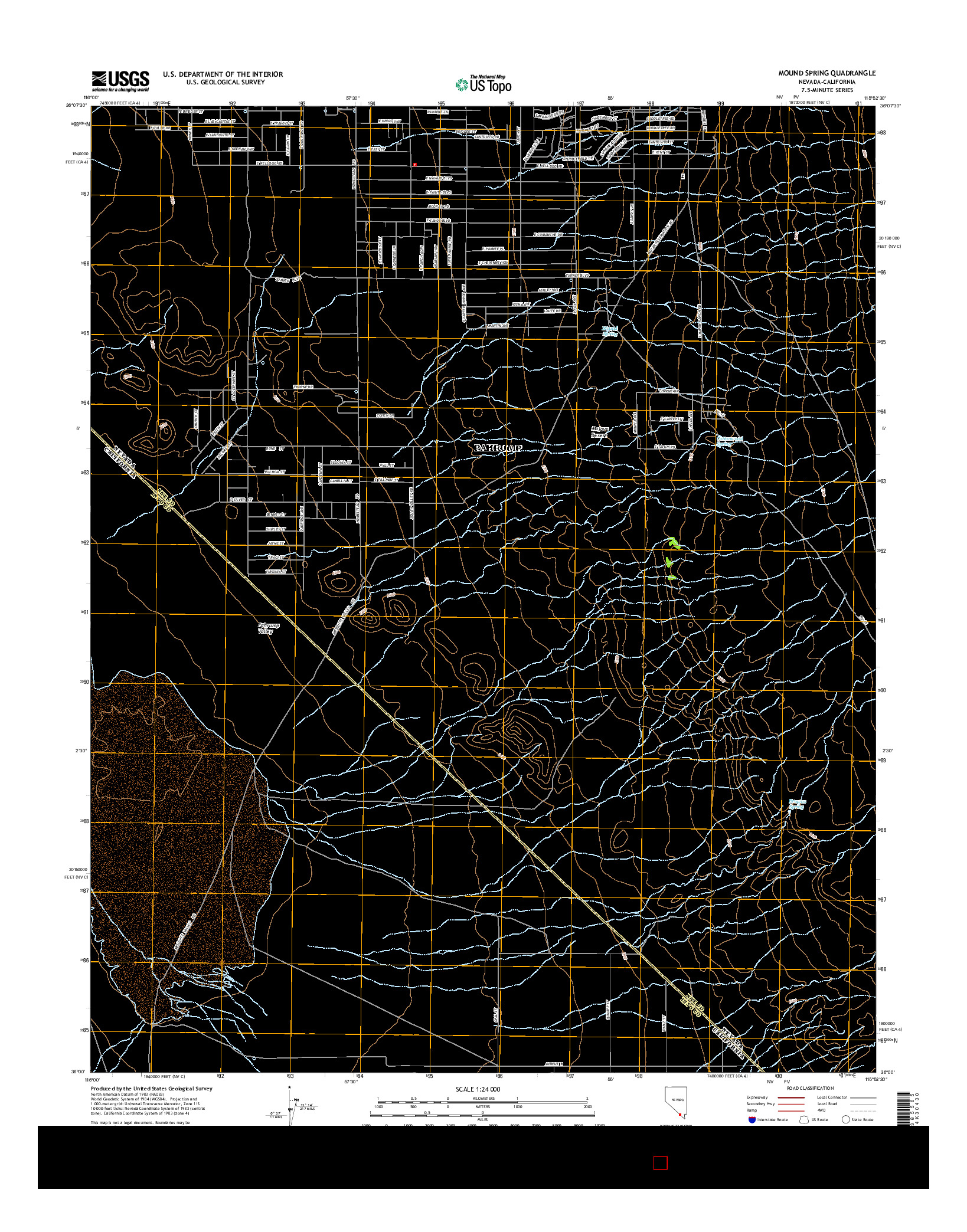 USGS US TOPO 7.5-MINUTE MAP FOR MOUND SPRING, NV-CA 2014