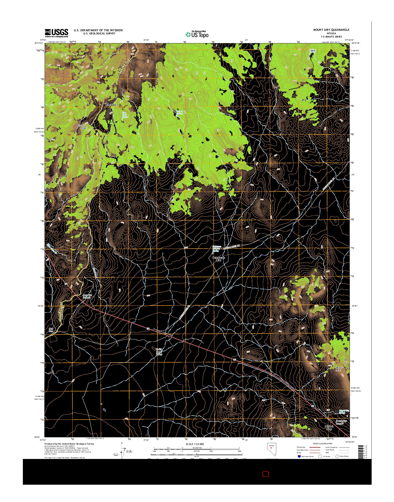 USGS US TOPO 7.5-MINUTE MAP FOR MOUNT AIRY, NV 2014