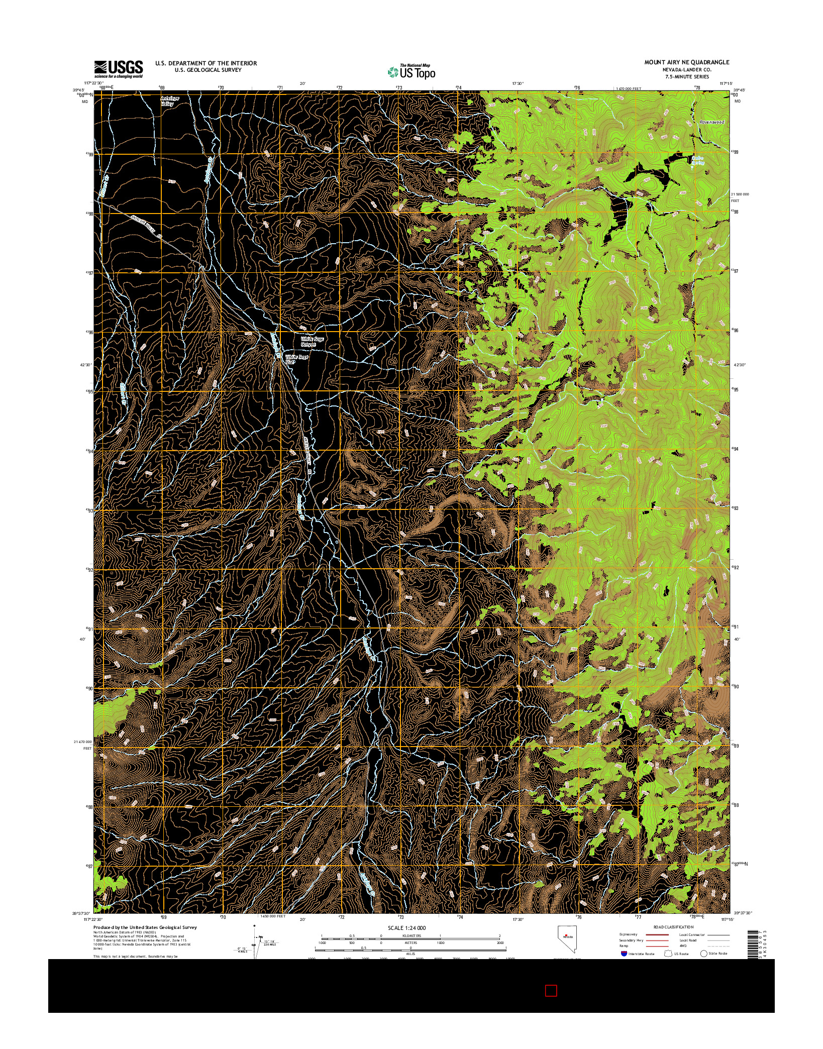 USGS US TOPO 7.5-MINUTE MAP FOR MOUNT AIRY NE, NV 2014