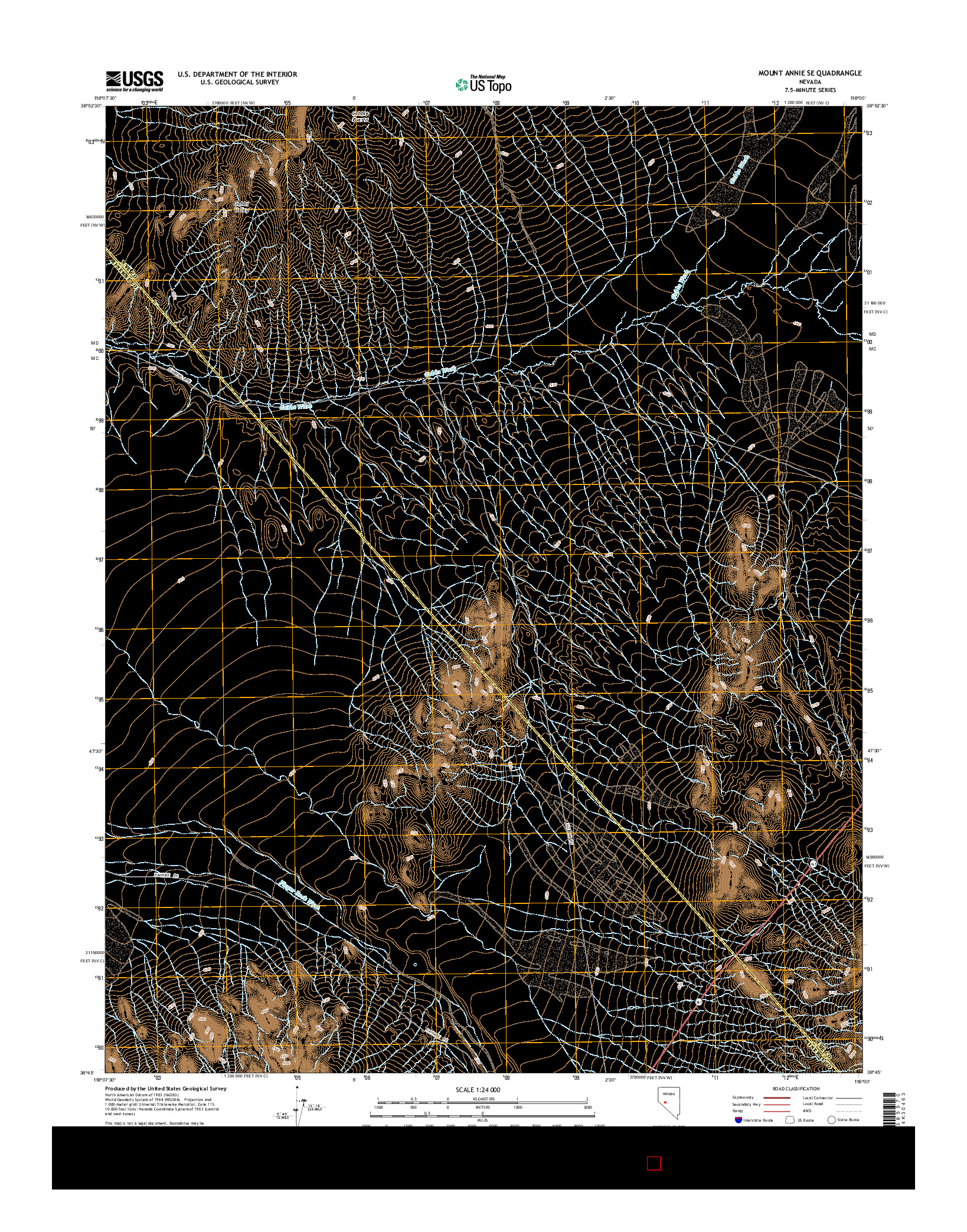 USGS US TOPO 7.5-MINUTE MAP FOR MOUNT ANNIE SE, NV 2014
