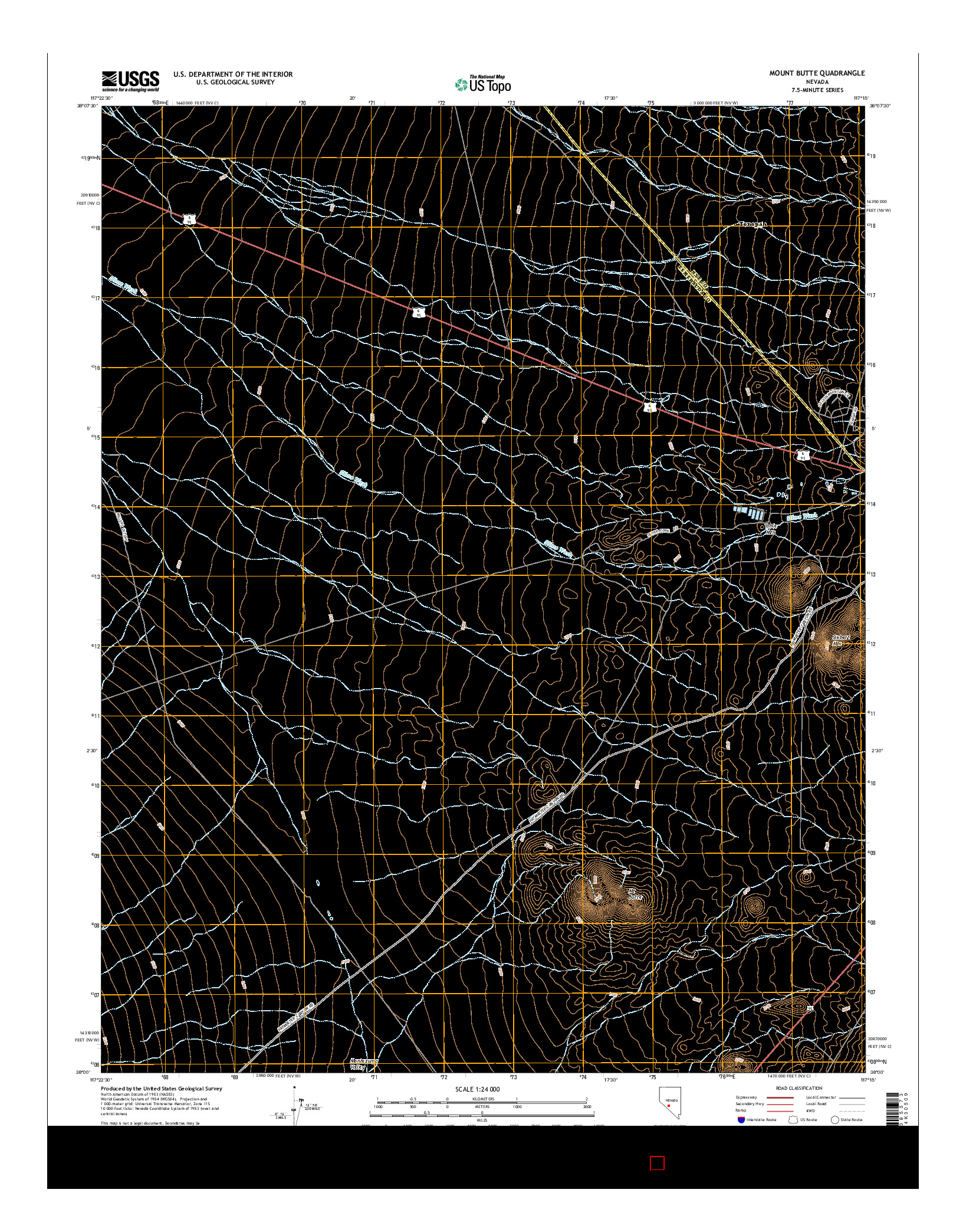 USGS US TOPO 7.5-MINUTE MAP FOR MOUNT BUTTE, NV 2014