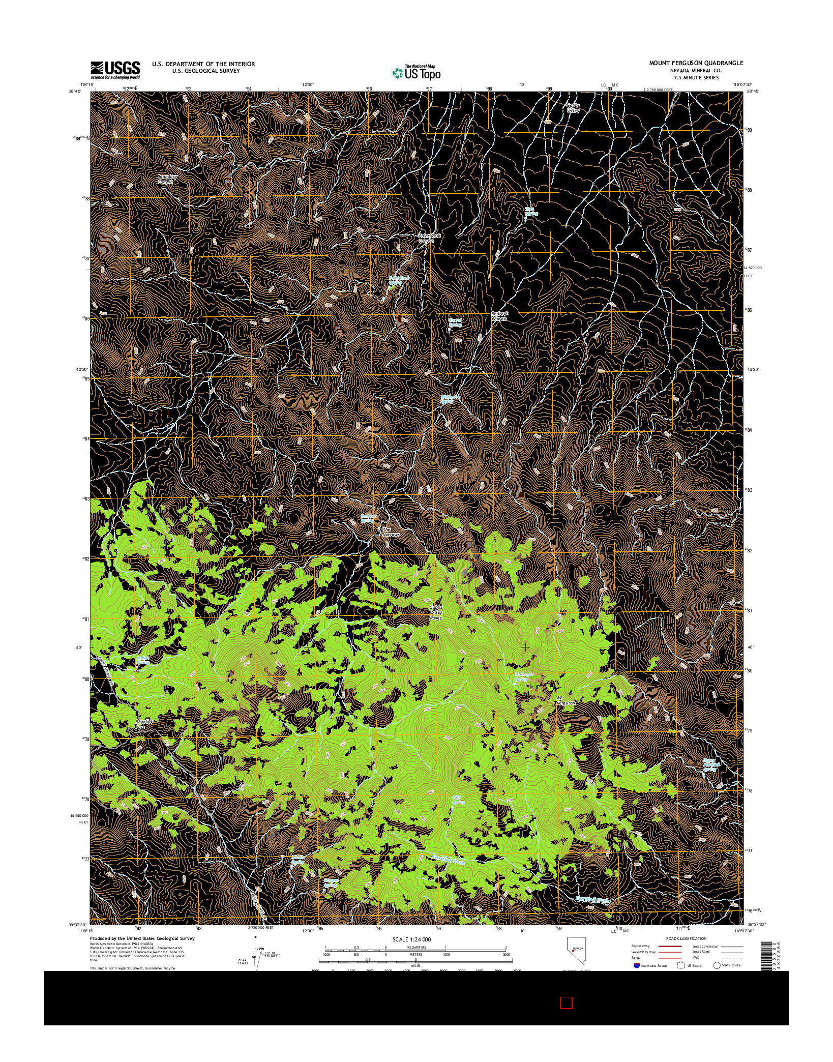 USGS US TOPO 7.5-MINUTE MAP FOR MOUNT FERGUSON, NV 2014