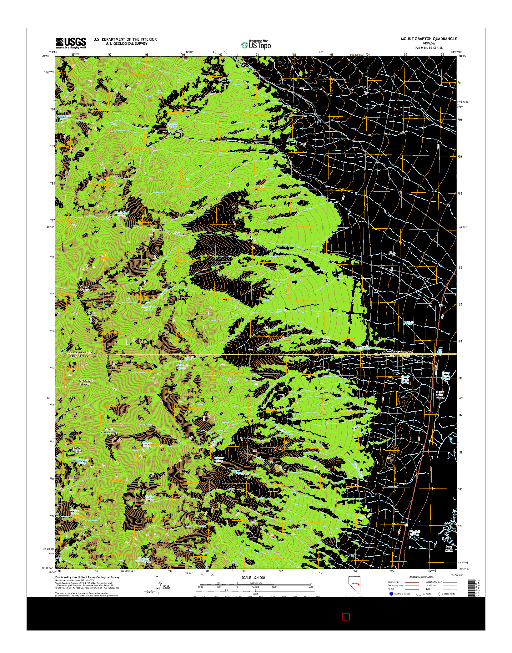 USGS US TOPO 7.5-MINUTE MAP FOR MOUNT GRAFTON, NV 2014