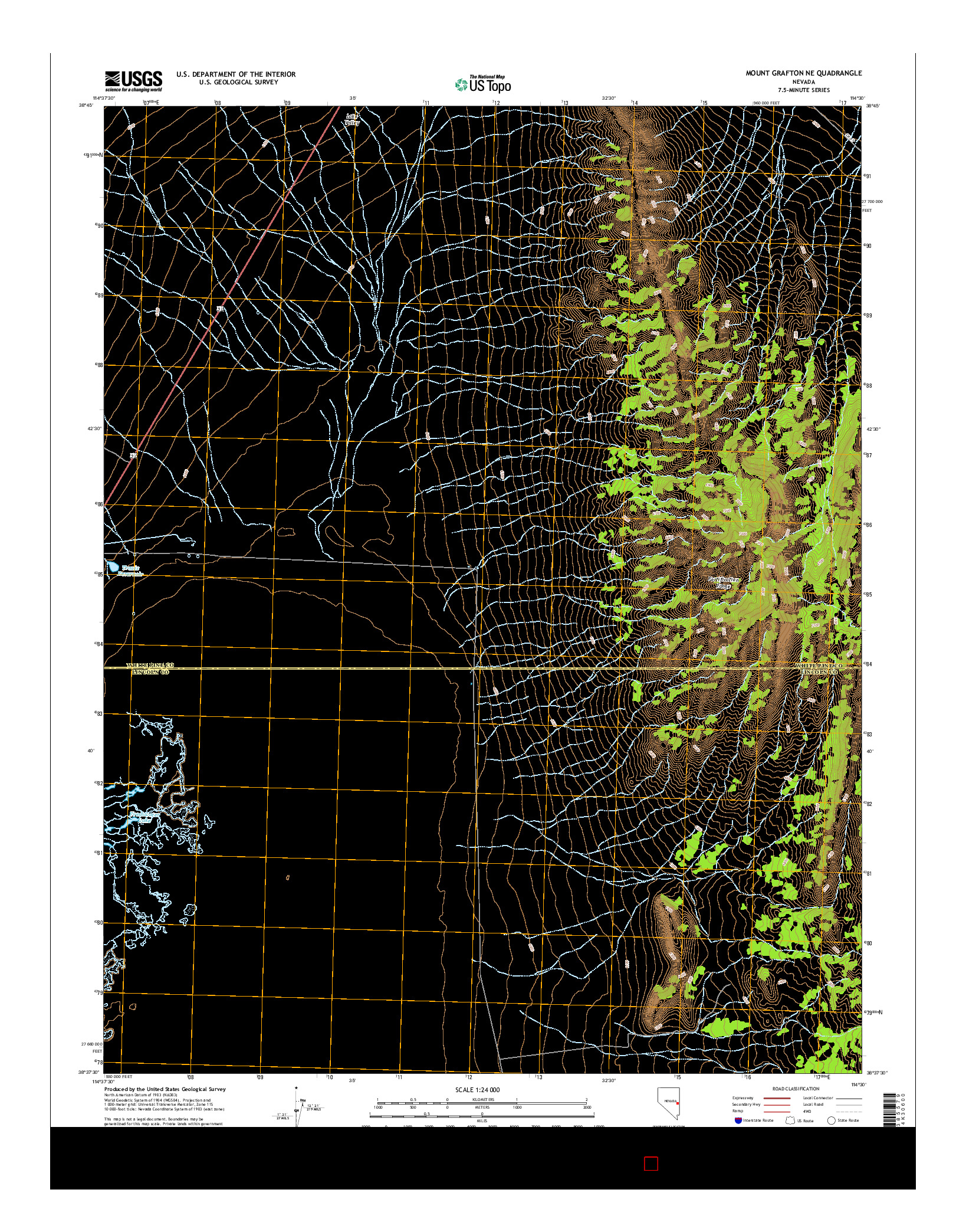 USGS US TOPO 7.5-MINUTE MAP FOR MOUNT GRAFTON NE, NV 2014