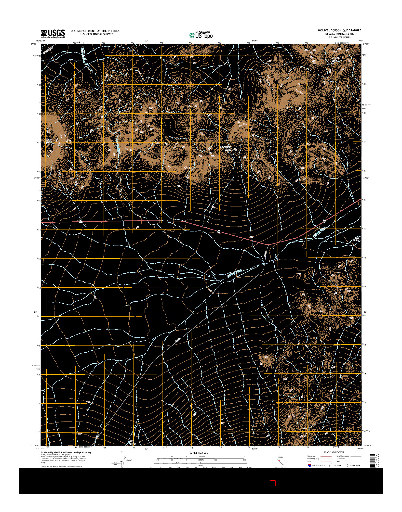 USGS US TOPO 7.5-MINUTE MAP FOR MOUNT JACKSON, NV 2014