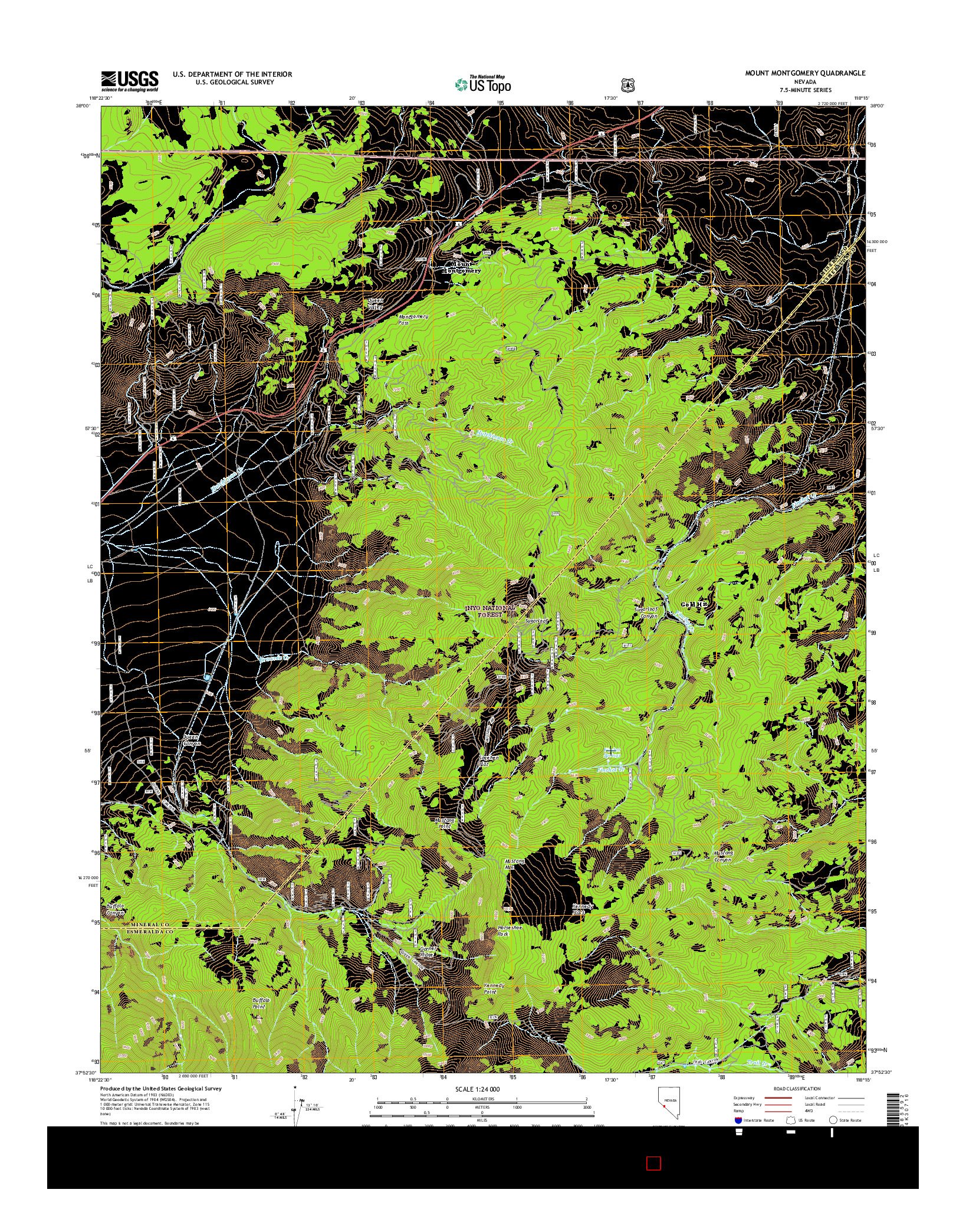 USGS US TOPO 7.5-MINUTE MAP FOR MOUNT MONTGOMERY, NV 2014