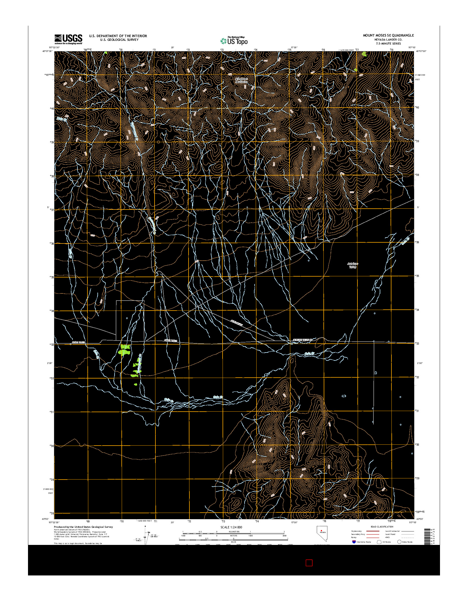 USGS US TOPO 7.5-MINUTE MAP FOR MOUNT MOSES SE, NV 2014