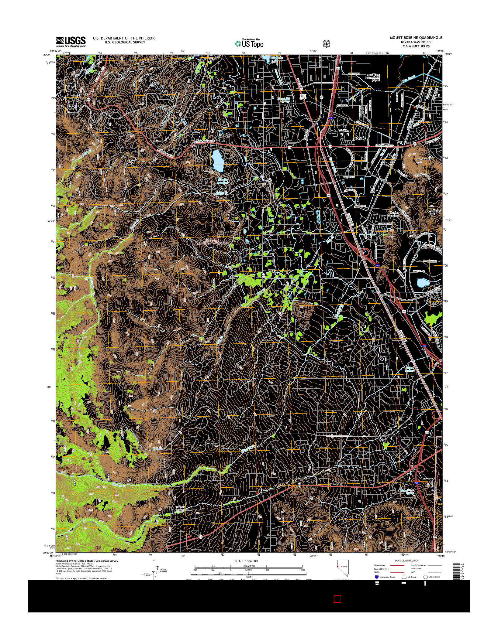 USGS US TOPO 7.5-MINUTE MAP FOR MOUNT ROSE NE, NV 2014