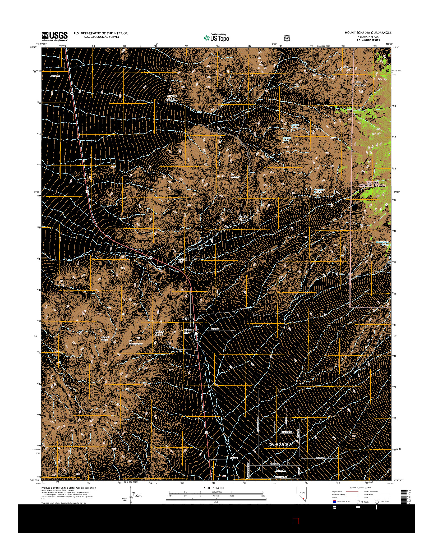 USGS US TOPO 7.5-MINUTE MAP FOR MOUNT SCHADER, NV 2014