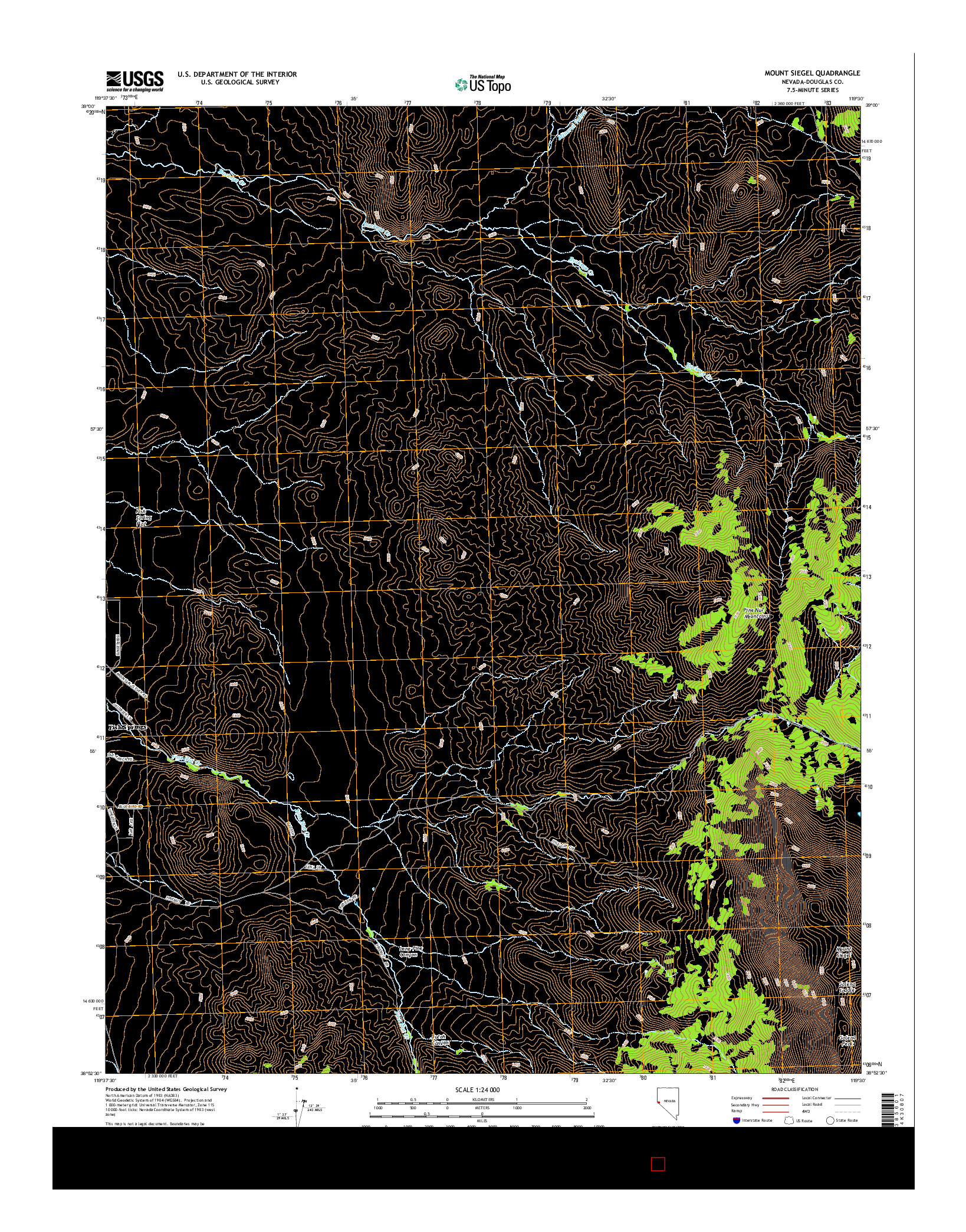 USGS US TOPO 7.5-MINUTE MAP FOR MOUNT SIEGEL, NV 2014