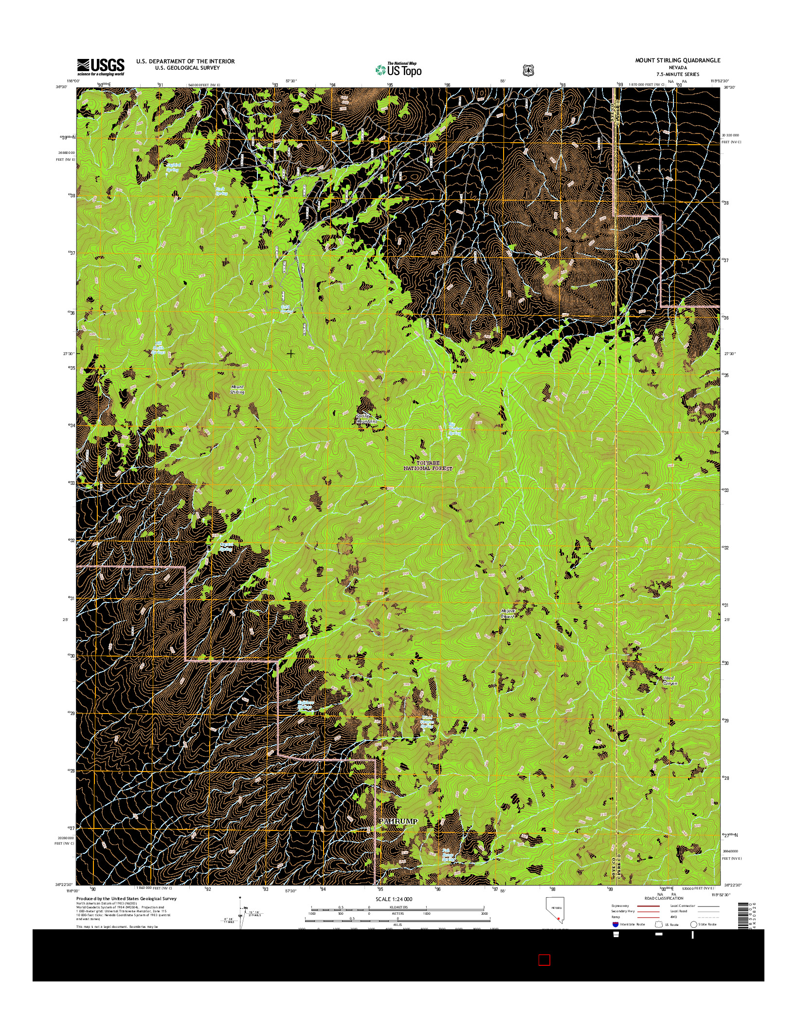 USGS US TOPO 7.5-MINUTE MAP FOR MOUNT STIRLING, NV 2014