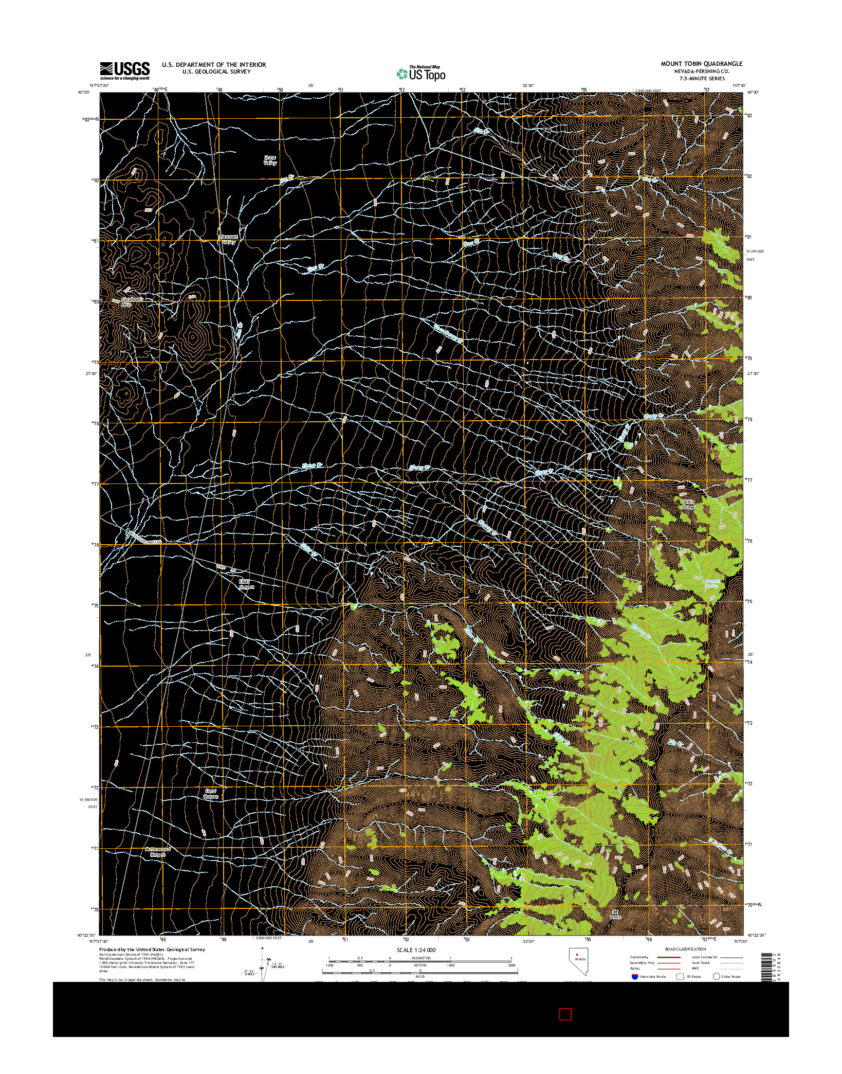 USGS US TOPO 7.5-MINUTE MAP FOR MOUNT TOBIN, NV 2014